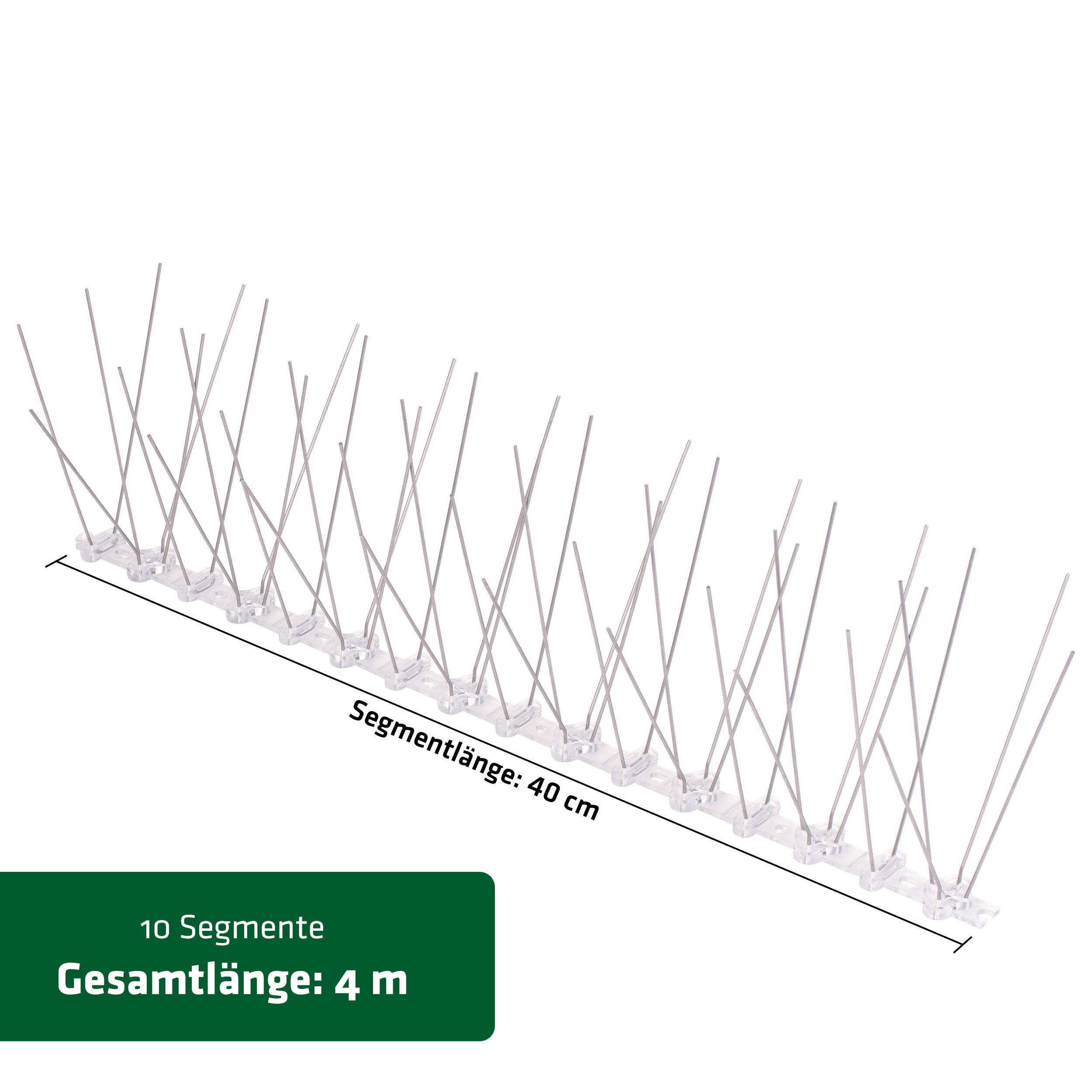 60079-Vogel-Anflug-Barriere-4m-Segmente Die Segmente sind jeweils 40 cm lang & können auf Länge von vier Meter zusammengesteckt werden.