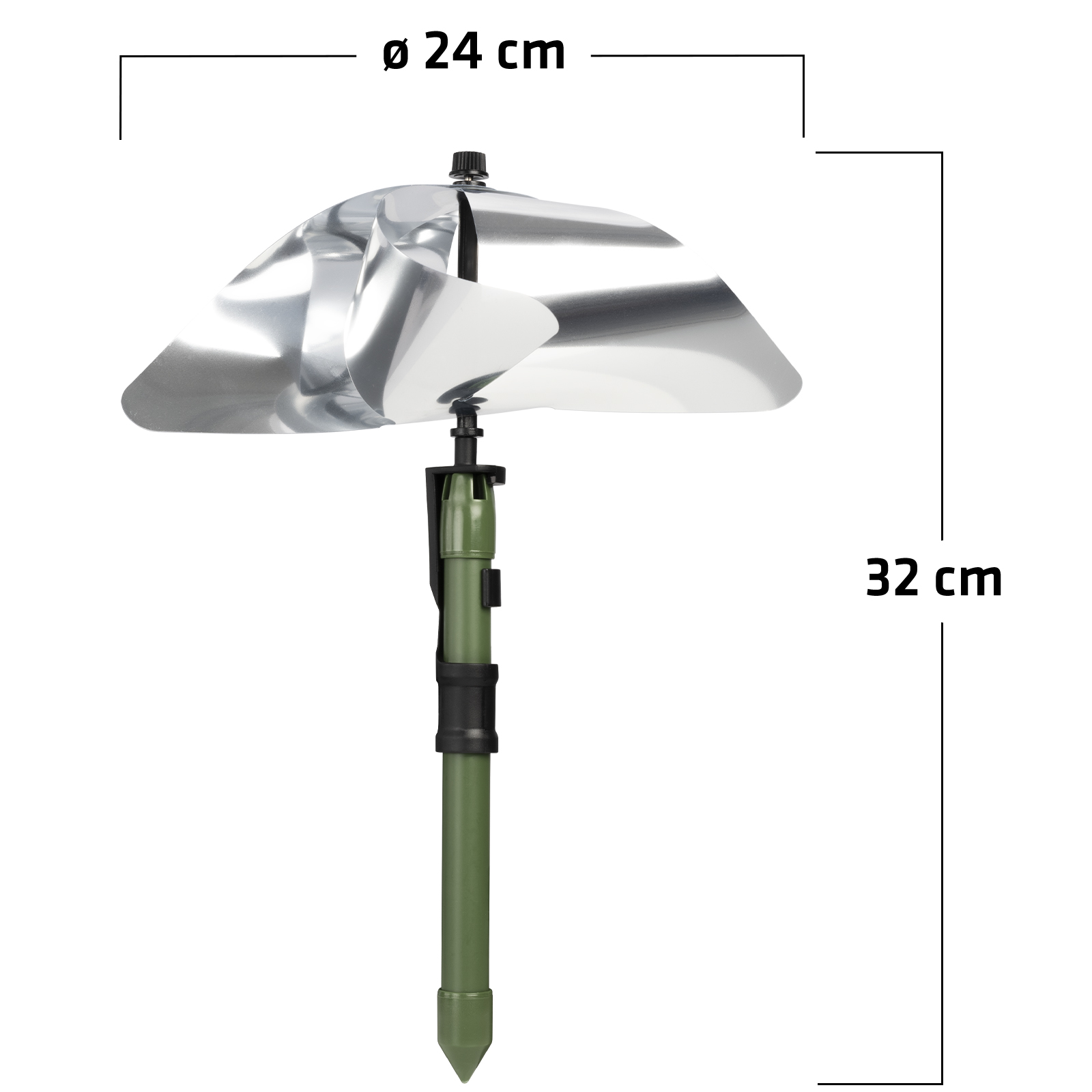 vogelabwehr-windrad-60098-abmessungen Die Abmessungen der Vogelabwehr-Windräder.