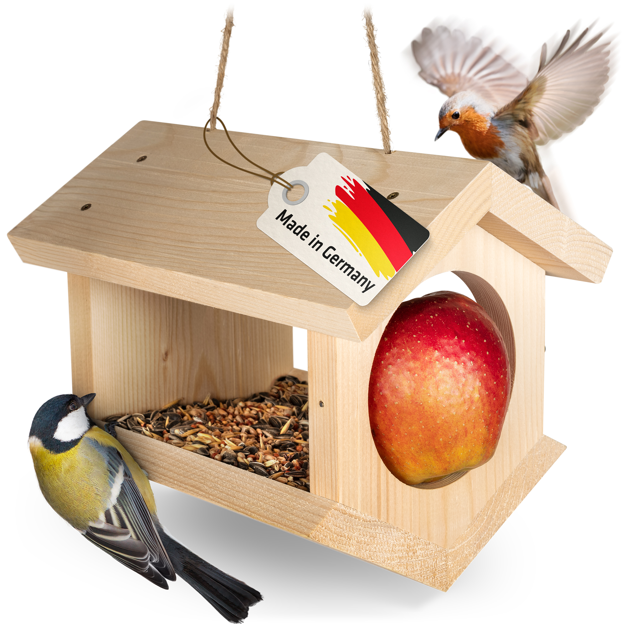 92410-Vogel-Futterhaus-gewinkelt-gefertigt-in-Deutschland-Meisen Vogel-Futterhaus gewinkelt – die Futterstation für viele Futter- und Vogelarten von Gardigo