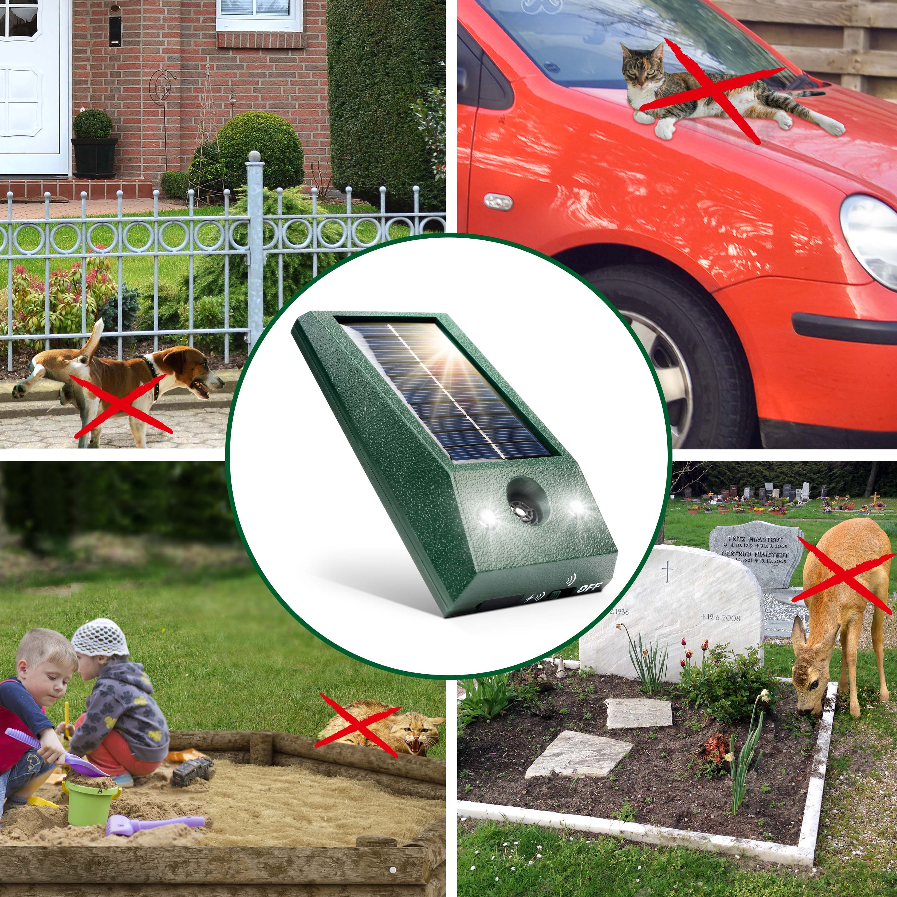 60068-Solar-Tierabwehr-Basic-Auto-Garten Halten Sie viele verschiedene Tierarten von Ihrem Grundstück oder Ihrem Garten fern.