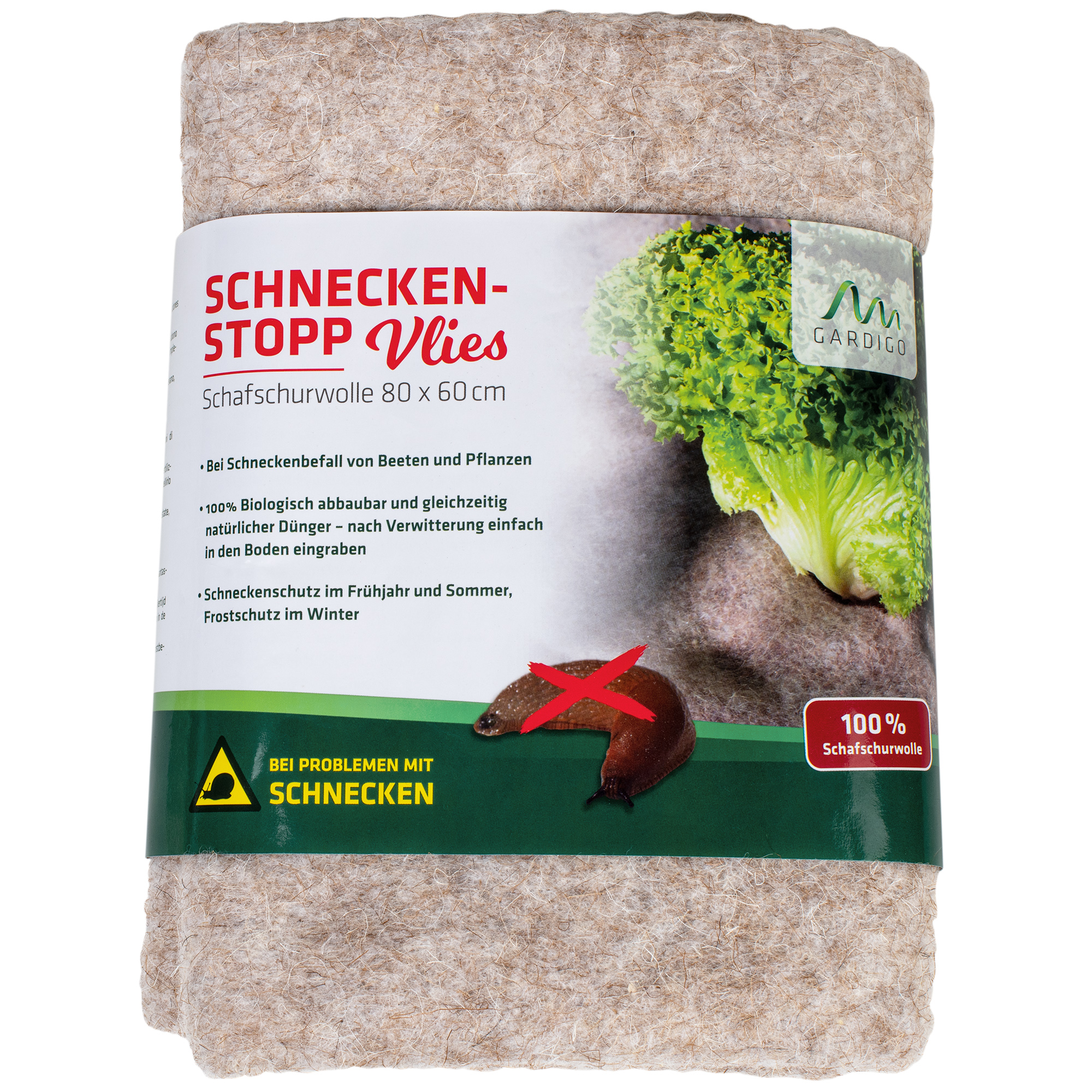 Schnecken-Stopp Vlies | ca. 80 x 60 cm | Natürliche Schneckenabwehr aus Wolle Schneckenabwehr-Vlies aus Wolle