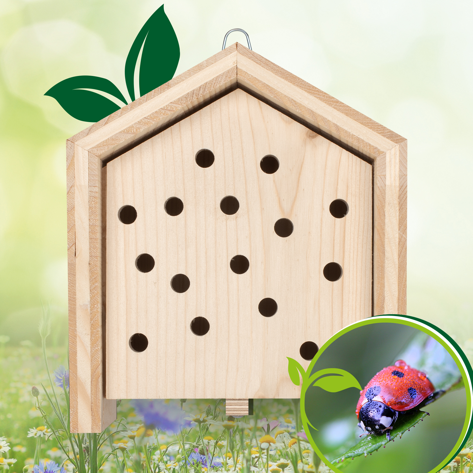 92301-tier-haus-fuer-marienkaefer Marienkäfer sind besonders hilfreiche Gartennützlinge, denn ihre Leibspeise sind Blattläuse.