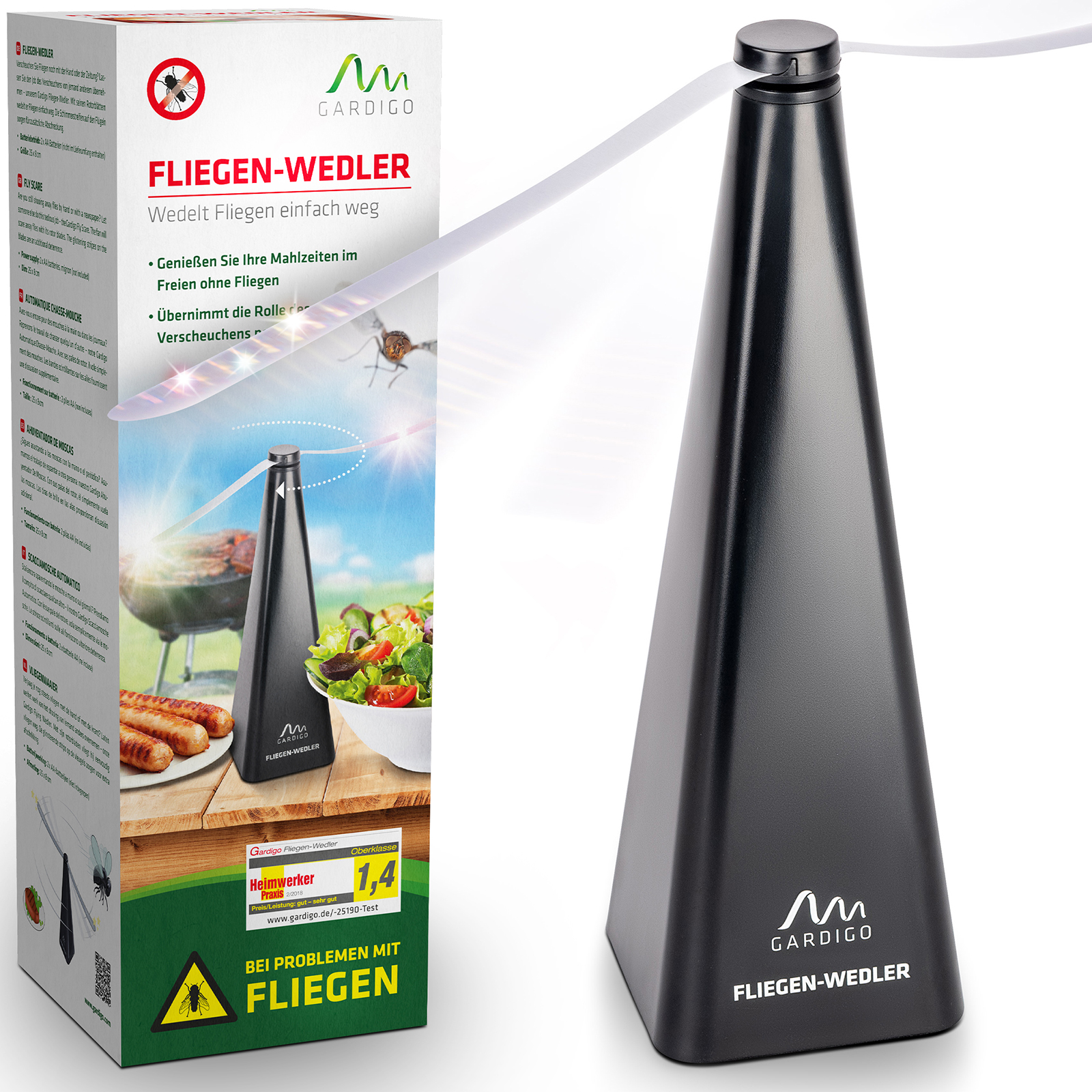 Gardigo-Fliegenwedler-Packung-25190 Der GARDIGO Fliegenwedler ist im Sommer bei jeder Mahlzeit dabei!