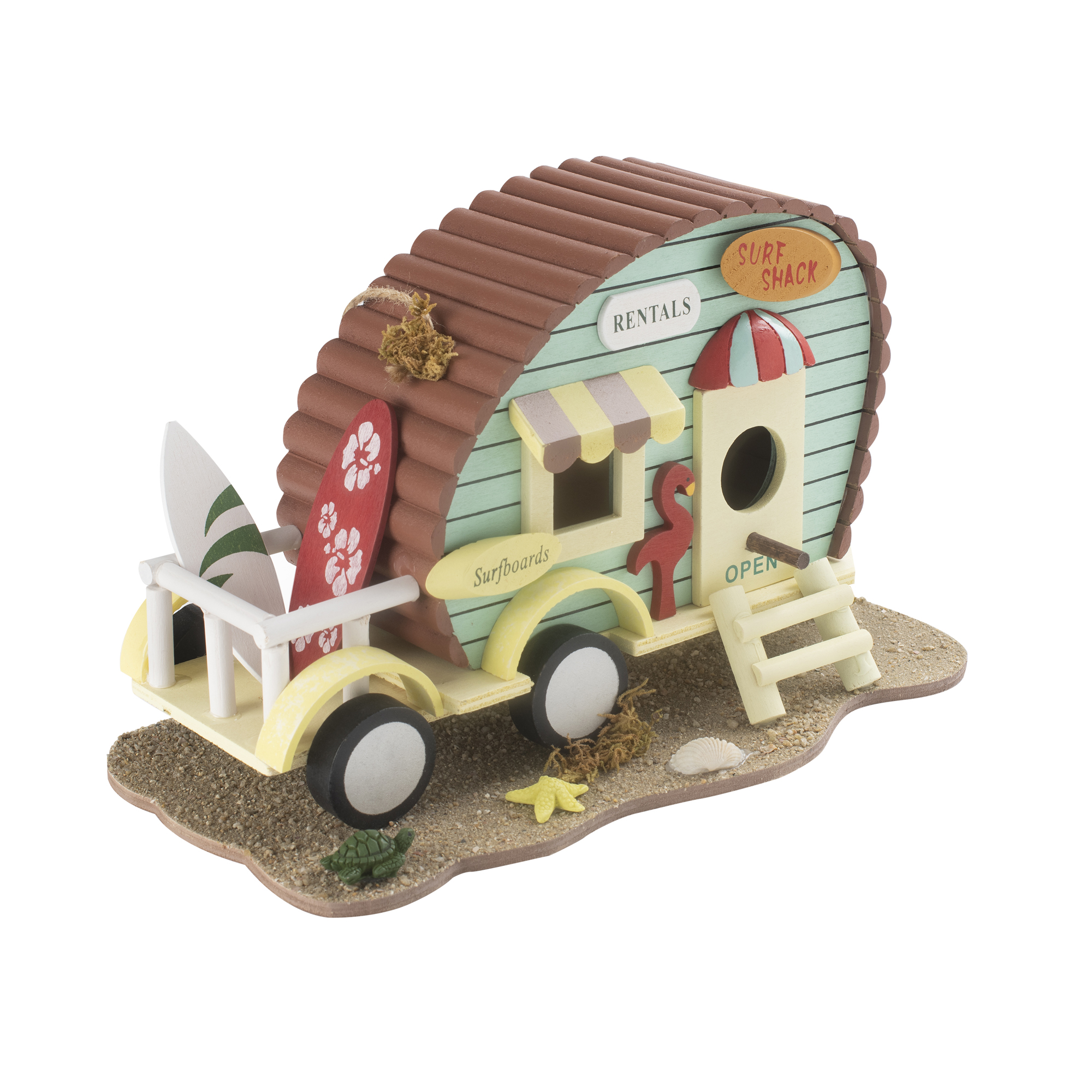 90543-Vogelhaus-Wohnwagen-Deko-Garten-Dekoration Vogelhaus Wohnwagen – das dekorative Vogelhaus, bei dem Strandfeeling aufkommt, von GARDIGO