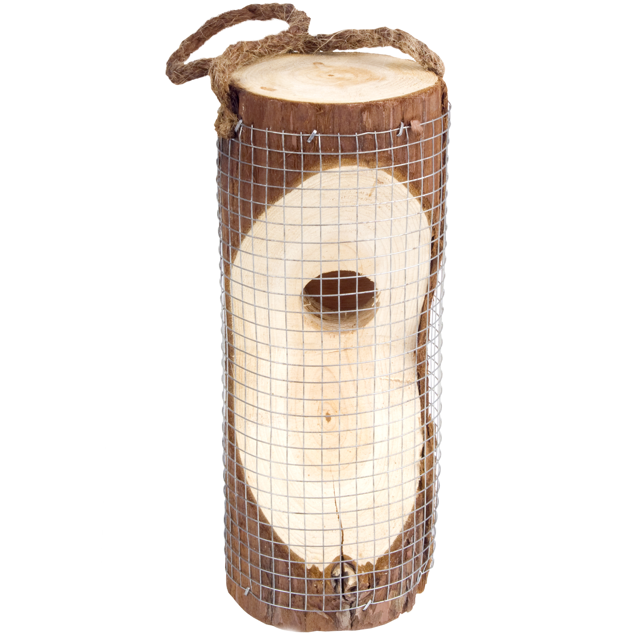 90581-Vogelfuttersaeule-Futterstation Vogelfuttersäule – die natürliche Vogelfutterstation aus naturbelassenem Holz von GARDIGO