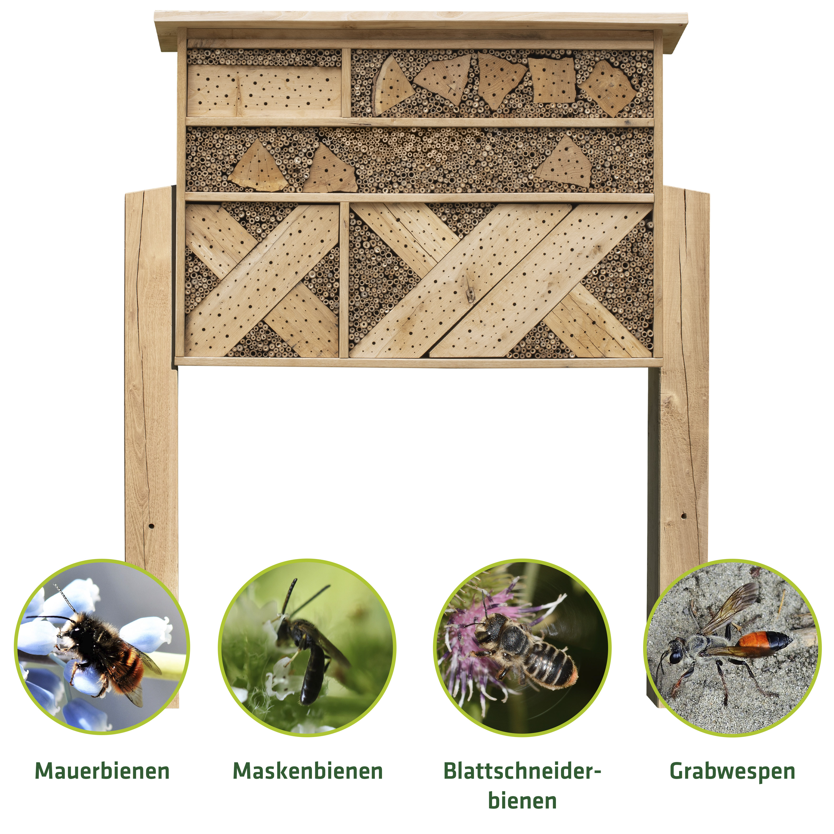 92306_Insektenhotel-Premium_produktbild_5 Unsere Sonderanfertigungen bieten für diverse Wildbienenarten eine sichere Unterkunft und Nisthilfe.