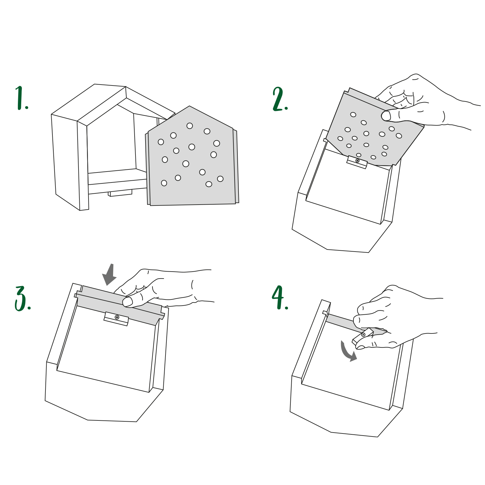 92301-tier-haus-marienkaefer-blendenwechsel Die Frontblende ist in wenigen Handgriffen eingesetzt und genauso einfach ausgetauscht.
