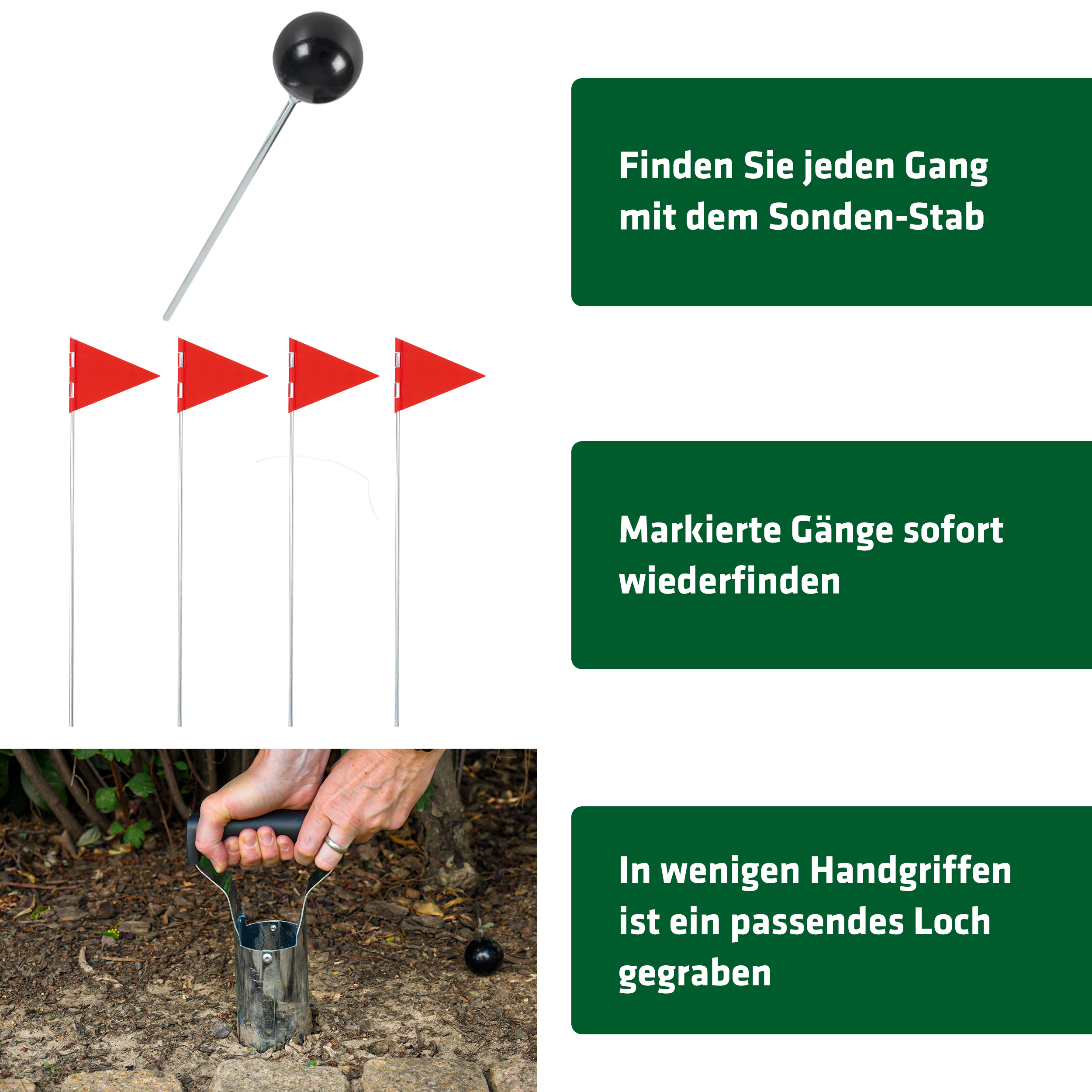wuehlmaus-fallen-richtig-einsetzen-70044 Mit dem Erdlochstecher graben Sie ein passendes Loch im Handumdrehen.