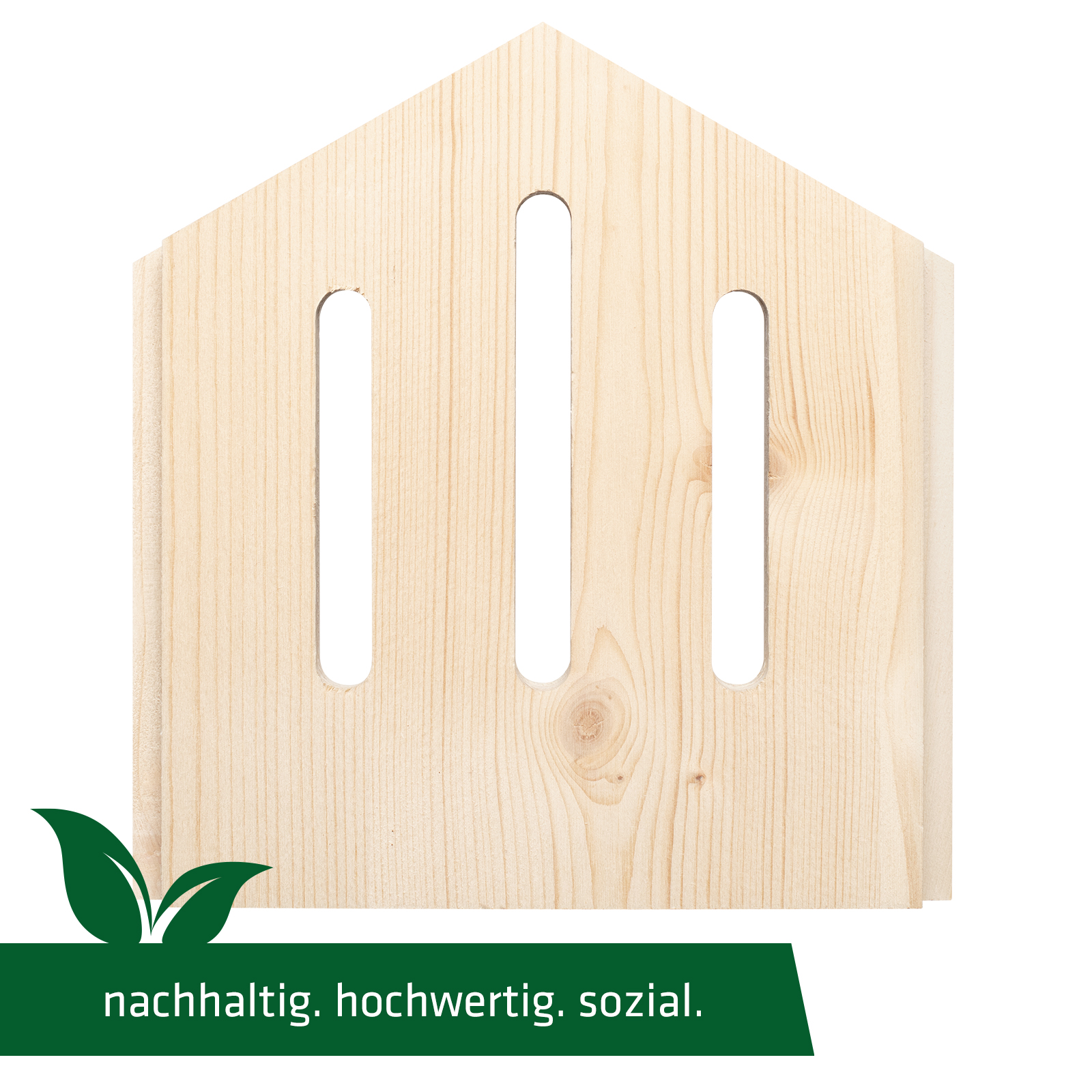 Die Blende wurde aus hochwertigem Holz in einer sozialen Einrichtung gefertigt. 