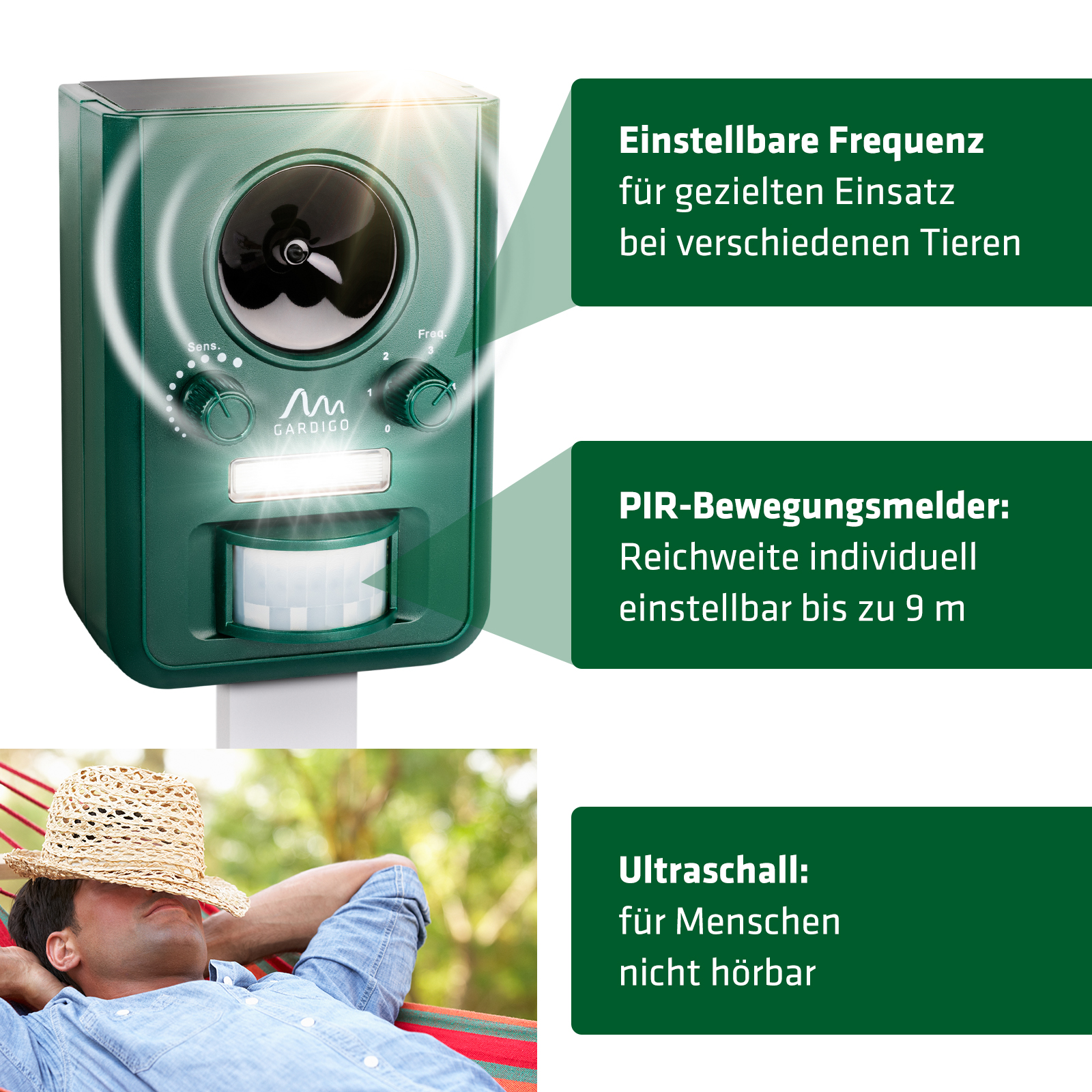 Solar-Tier-Vertreiber-60066-features Mit diesem Gerät haben Sie ein weites Spektrum an Möglichkeiten.