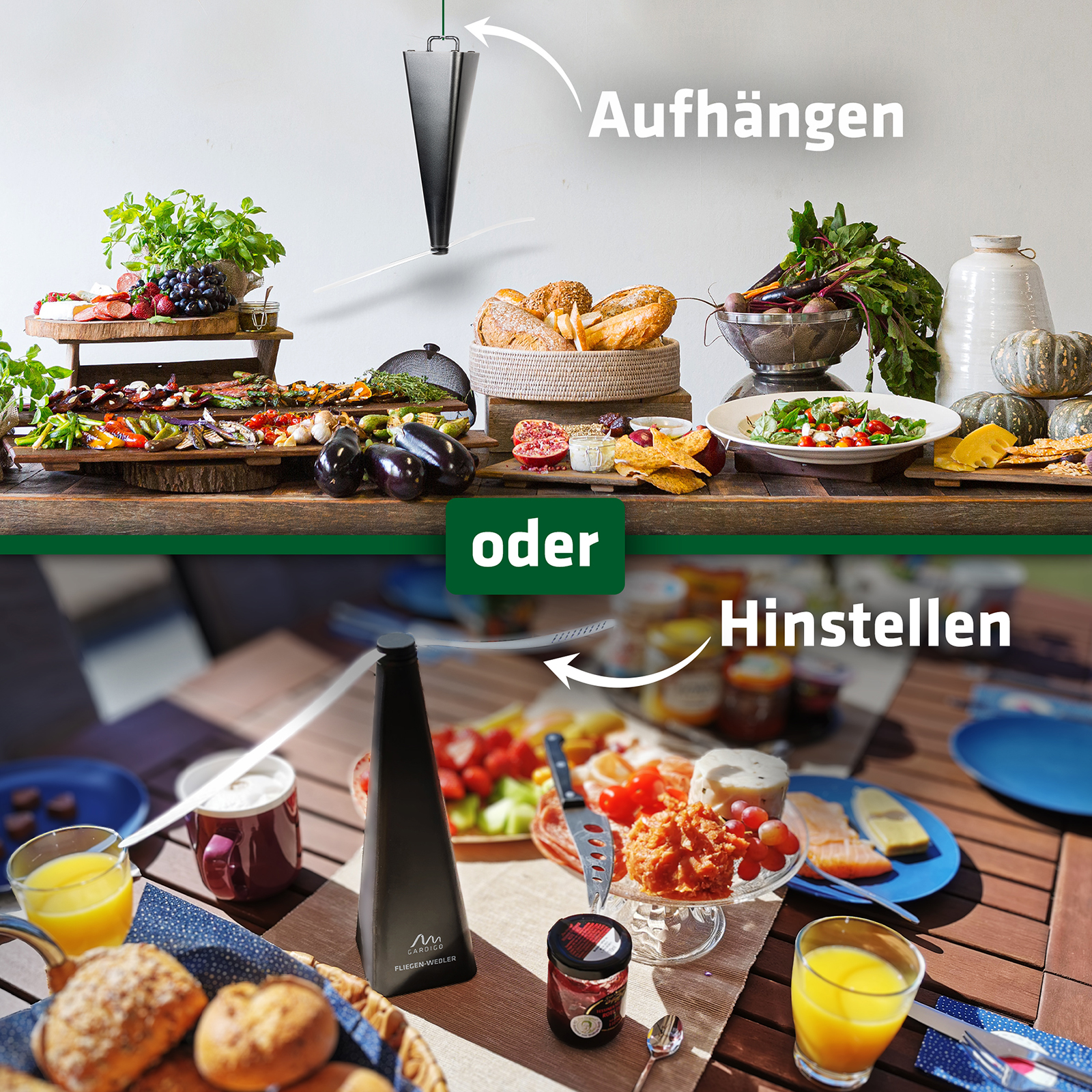 fliegenscheuche-aufstellen-aufhaengen-25190 Fliegenabwehr-Ventilator aufhängen oder aufstellen: Sie haben die Wahl!