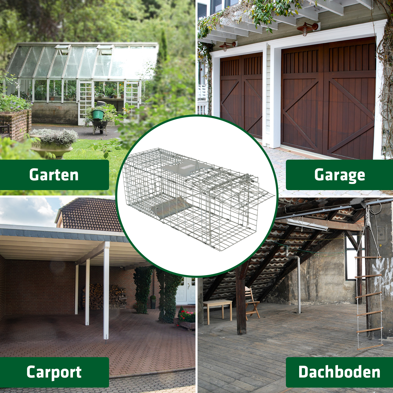 marderfalle-fuer-garage-dachboden-62360 Die Falle kann überall dort eingesetzt, wo ein Marderproblem besteht.