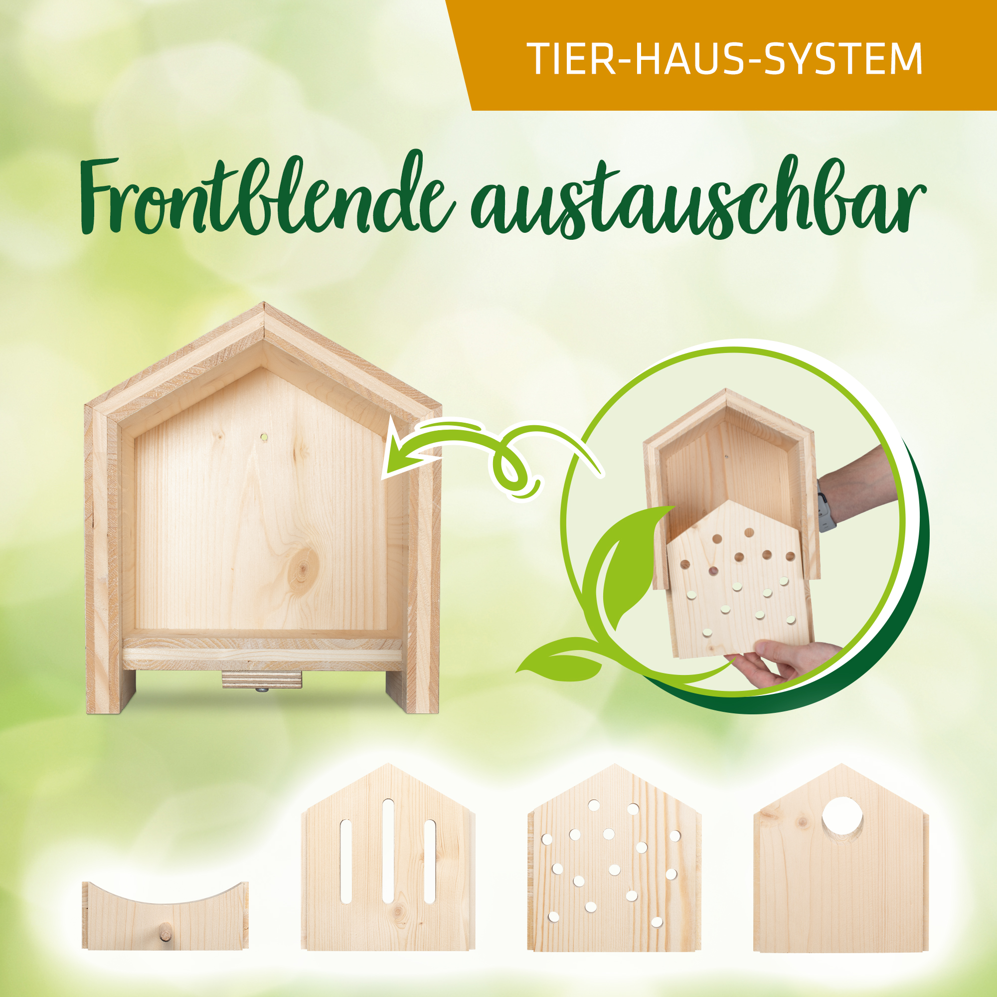 11325-tier-Haus-system-set-jahreszeiten-Anpassbar-auswechseln Die Frontblenden sind austauschbar und Sie können auch weitere Blenden einfach dazukaufen.