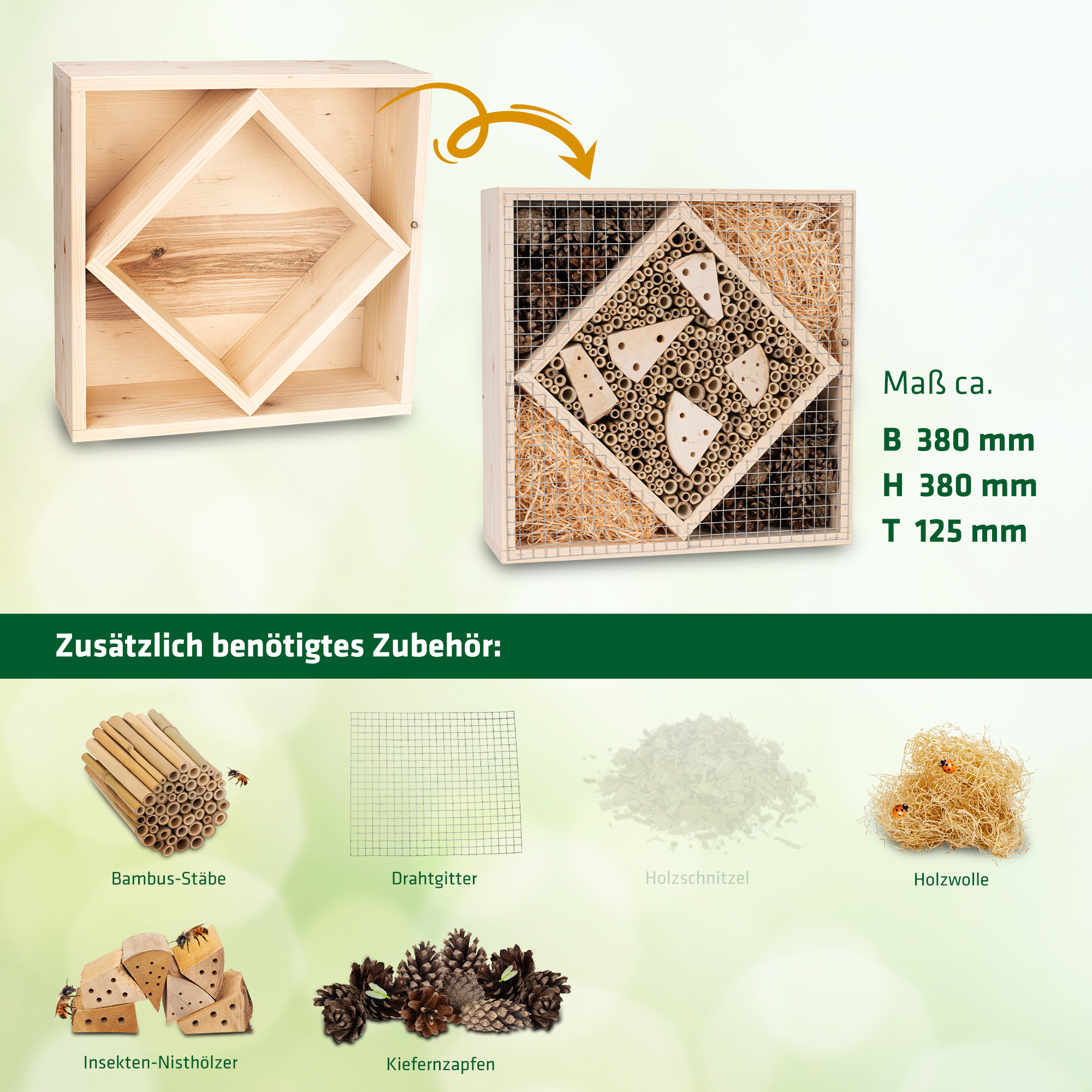 92462-Kreativ-Bausatz-Fichte-Kiefernzapfen-Zapfen Marienkäfer fühlen sich in Kiefernzapfen am wohlsten und helfen gut gegen Blattläuse.