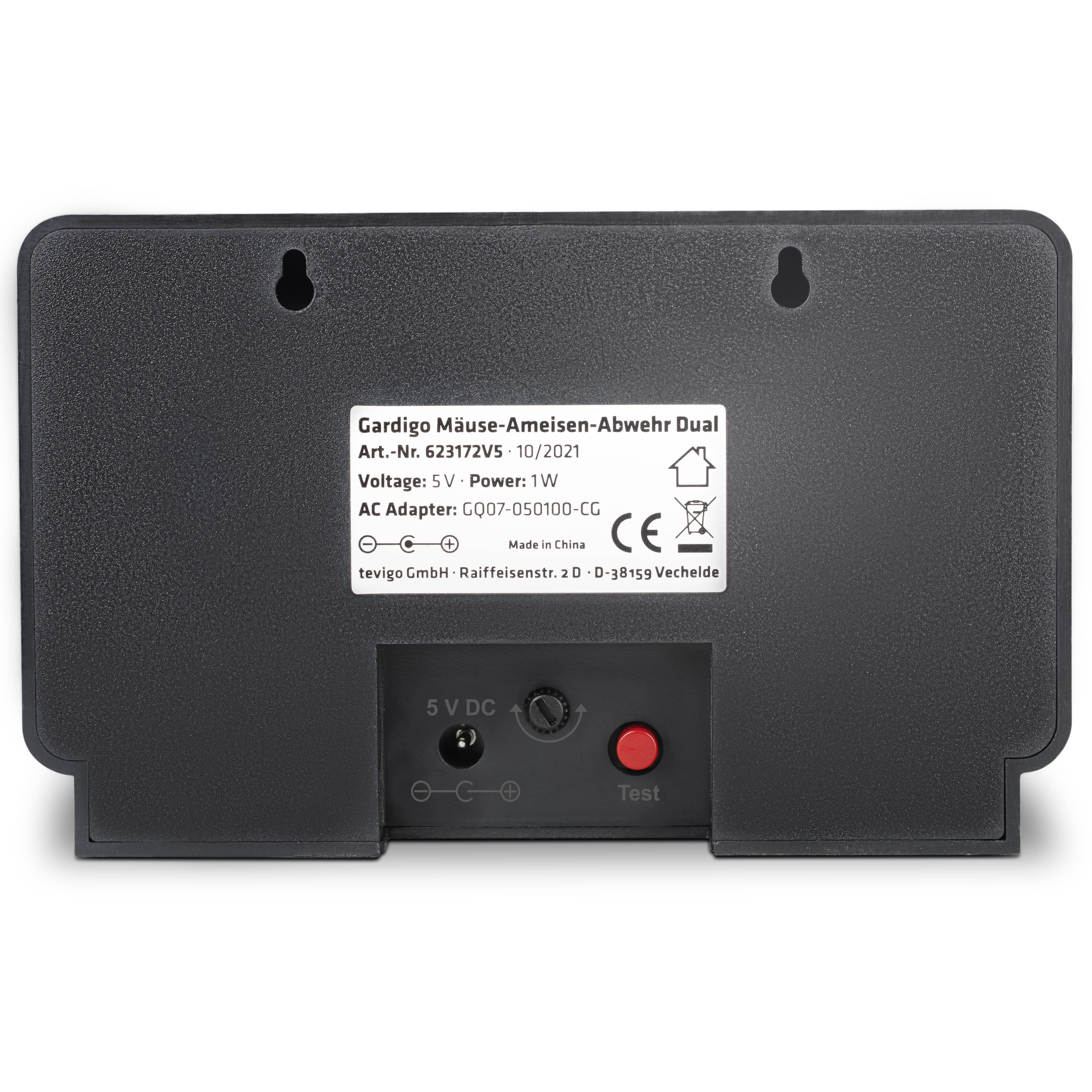 maeuseschreck-features-62317v5 Die Ultraschall-Frequenz lässt sich stufenlos einstellen, um dem Gewöhnungseffekt vorzubeugen.Der Testmodus erlaubt, die Funktion zu kontrollieren und das Gerät zu Testzwecken hörbar zu machen
