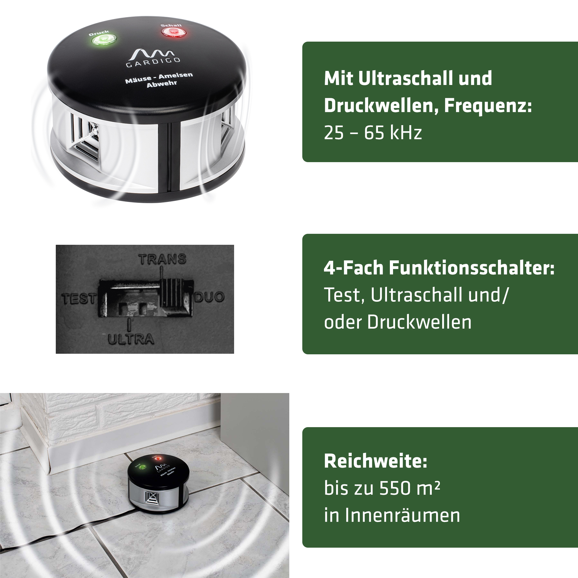 maeuse-ameisen-abwehr-dual-62318_keyfeatures Die Eigenschaften des Mäuse- und Ameisen-Abwehrgeräts von GARDIGO.