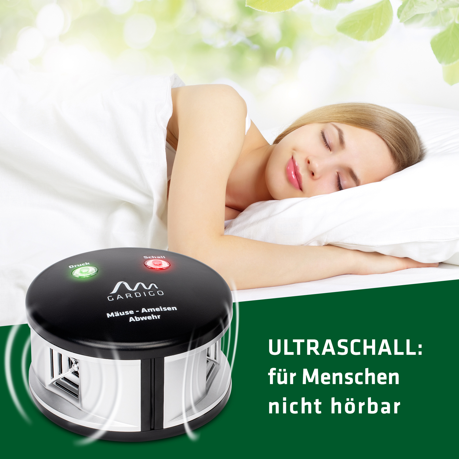 ultraschall-maeuseschreck-62318 Der Ultarschall, der von diesem Gerät abgegeben wird, ist für Menschen nicht hörbar.