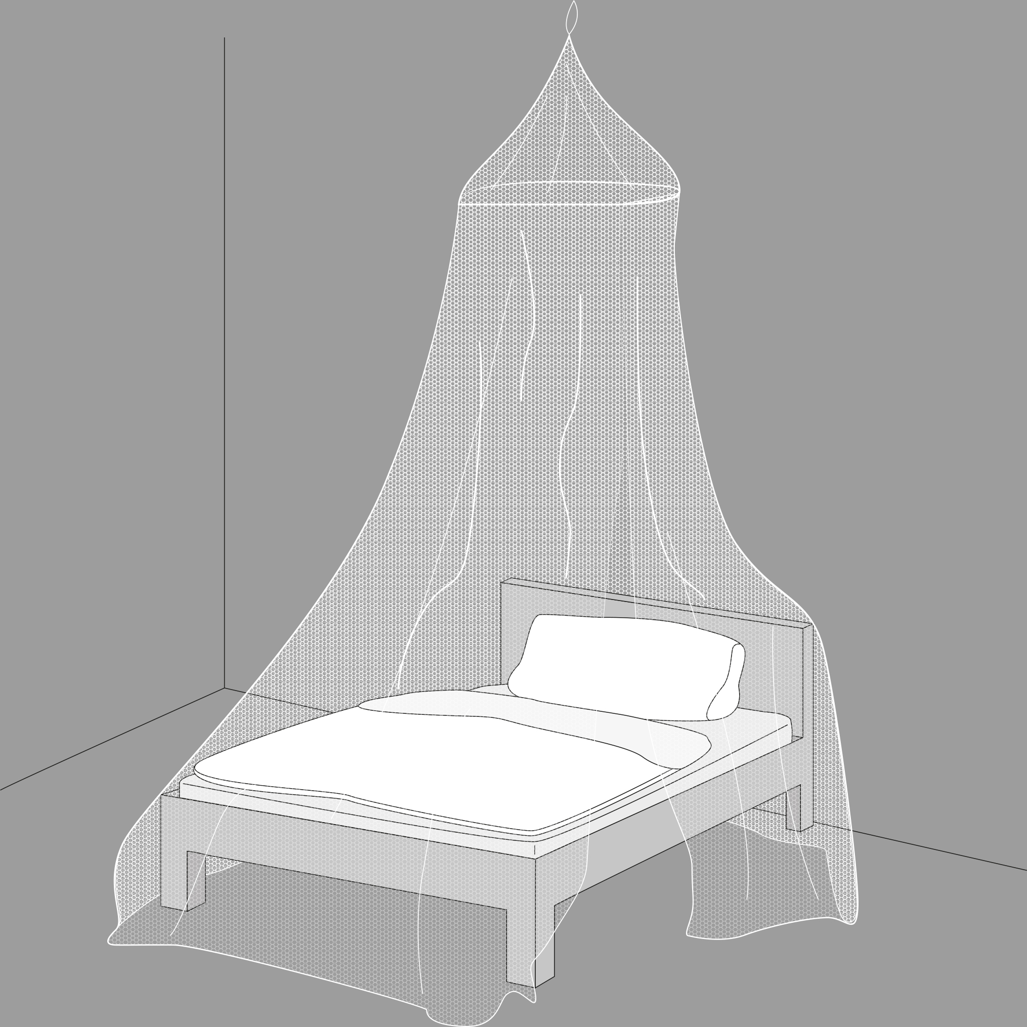25201-Mosquitonetz-Kegelform-Doppelbett-insektenschutz-Mueckenschutz Mosquitonetz Kegelform für Doppelbetten – das Himmelbett als Schutz gegen Mücken von Gardigo