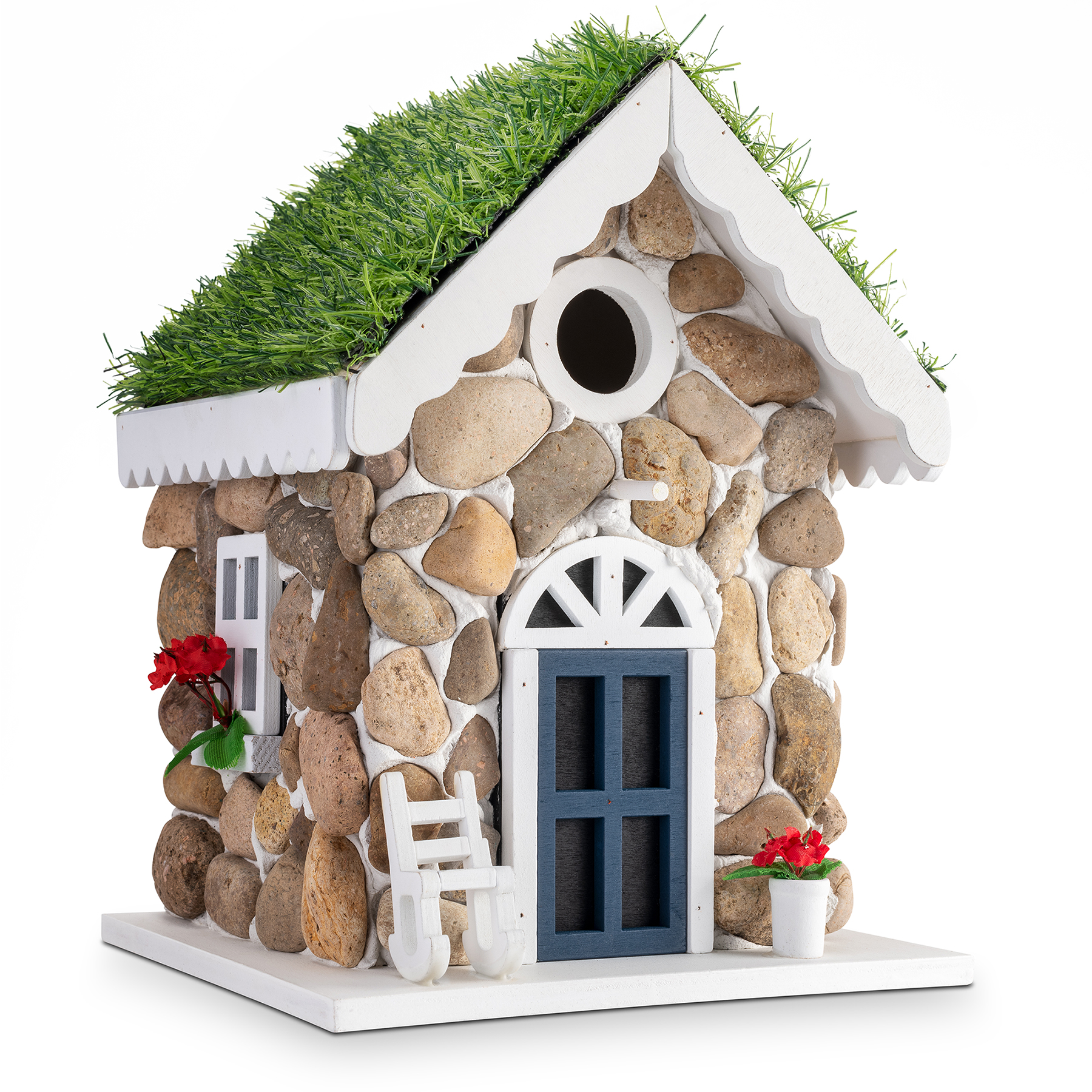 Nistkasten-Steinhaus-90577 Vogel-Nisthaus Steinhaus – das dekorative Vogelhäuschen mit echten Steinen von GARDIGO