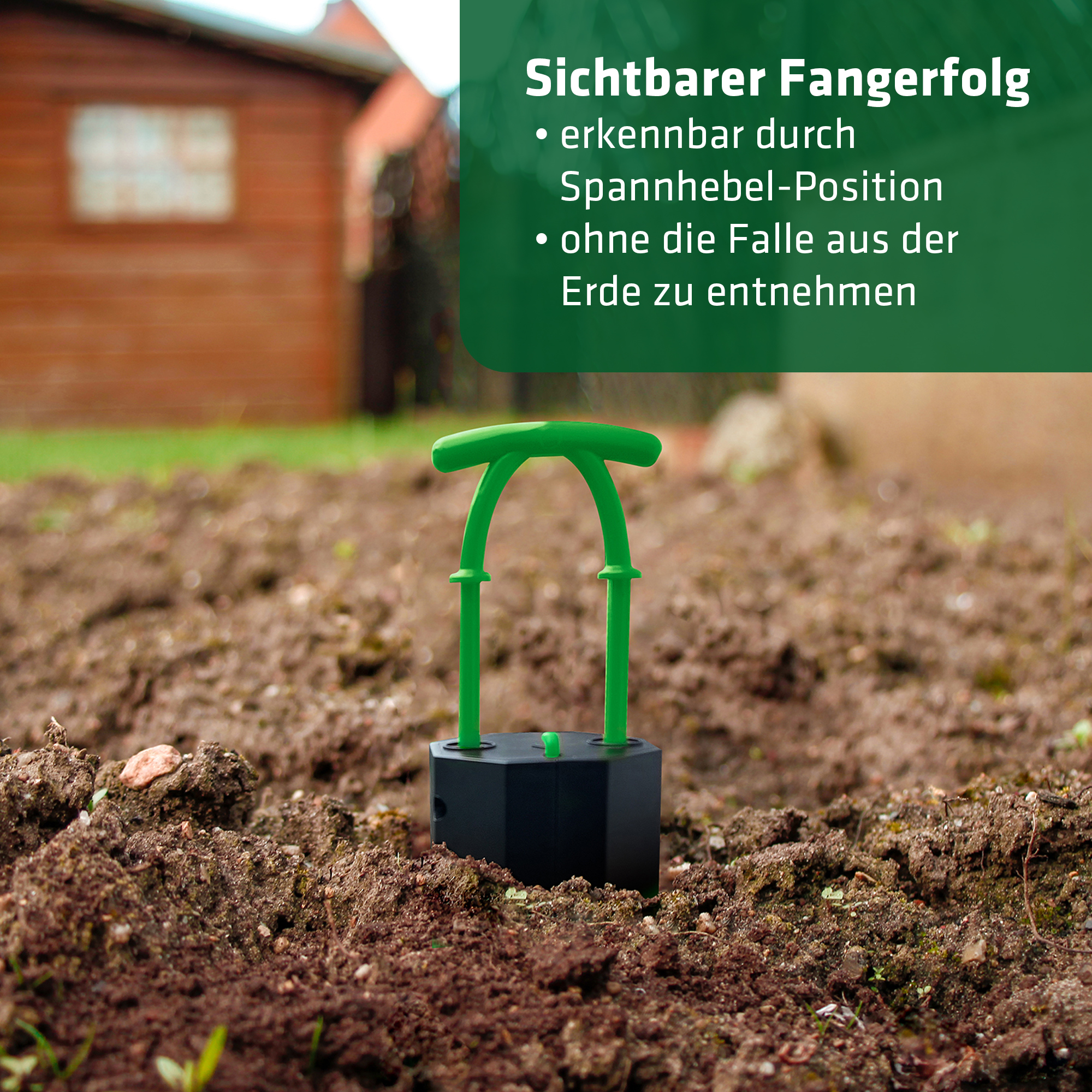 wuehlmaeuse-bekaempfen-700734 An der Spannhebelposition erkennen Sie, ob die Falle ausgelöst hat, ohne sie aus der Erde zu entnehmen.