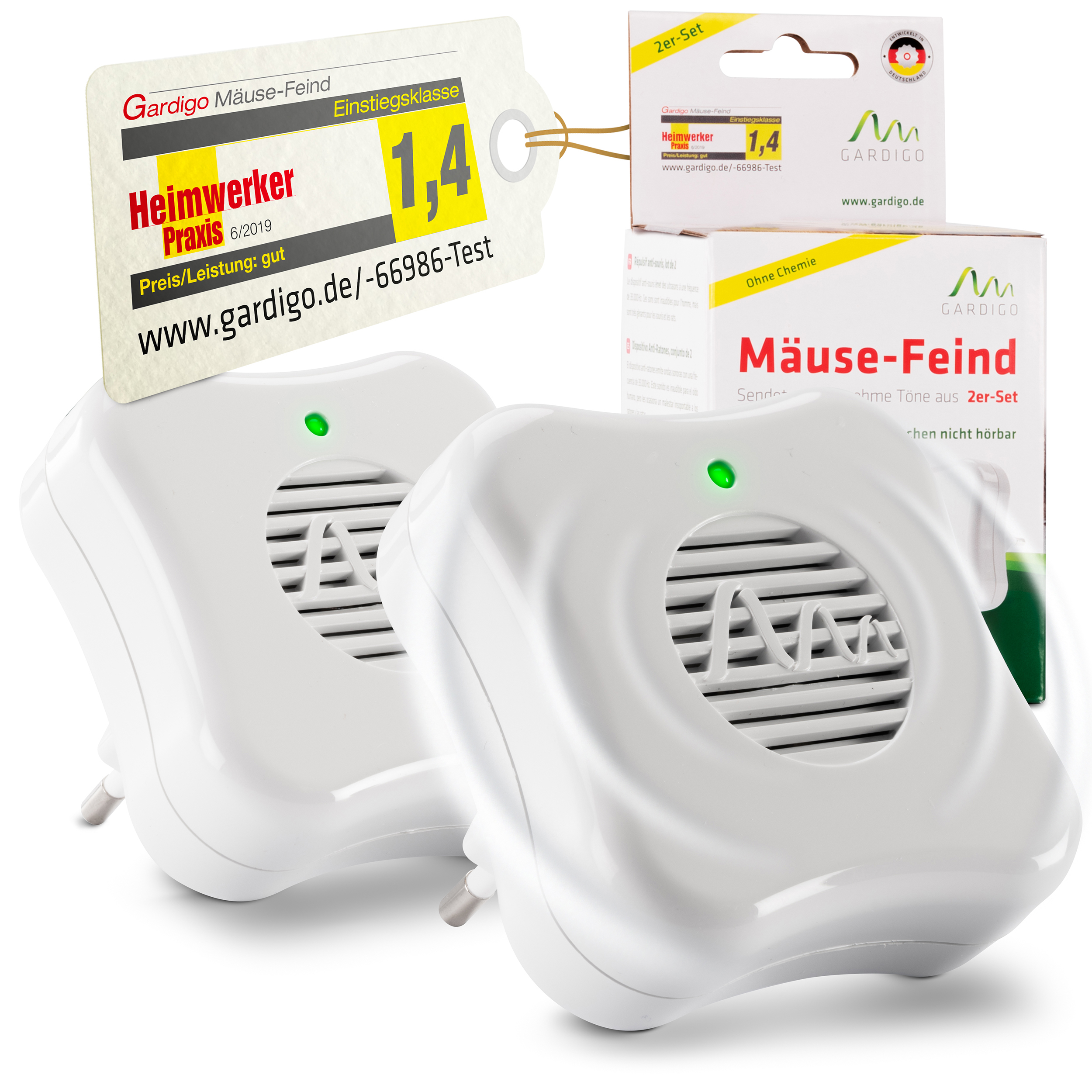 Mäuse-Feind 2er Set – Mäuse vertreiben von Haus & Dachboden