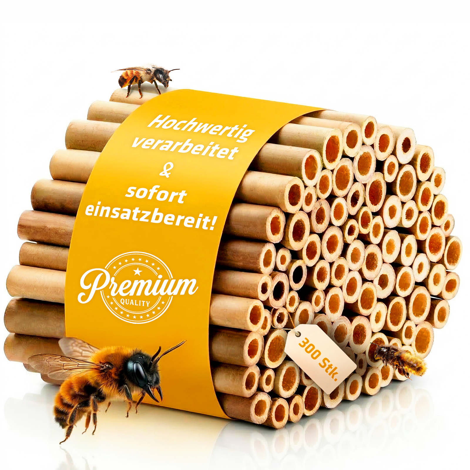 Bambus für Insektenhotel, 300 Röhrchen , Premium-Qualität