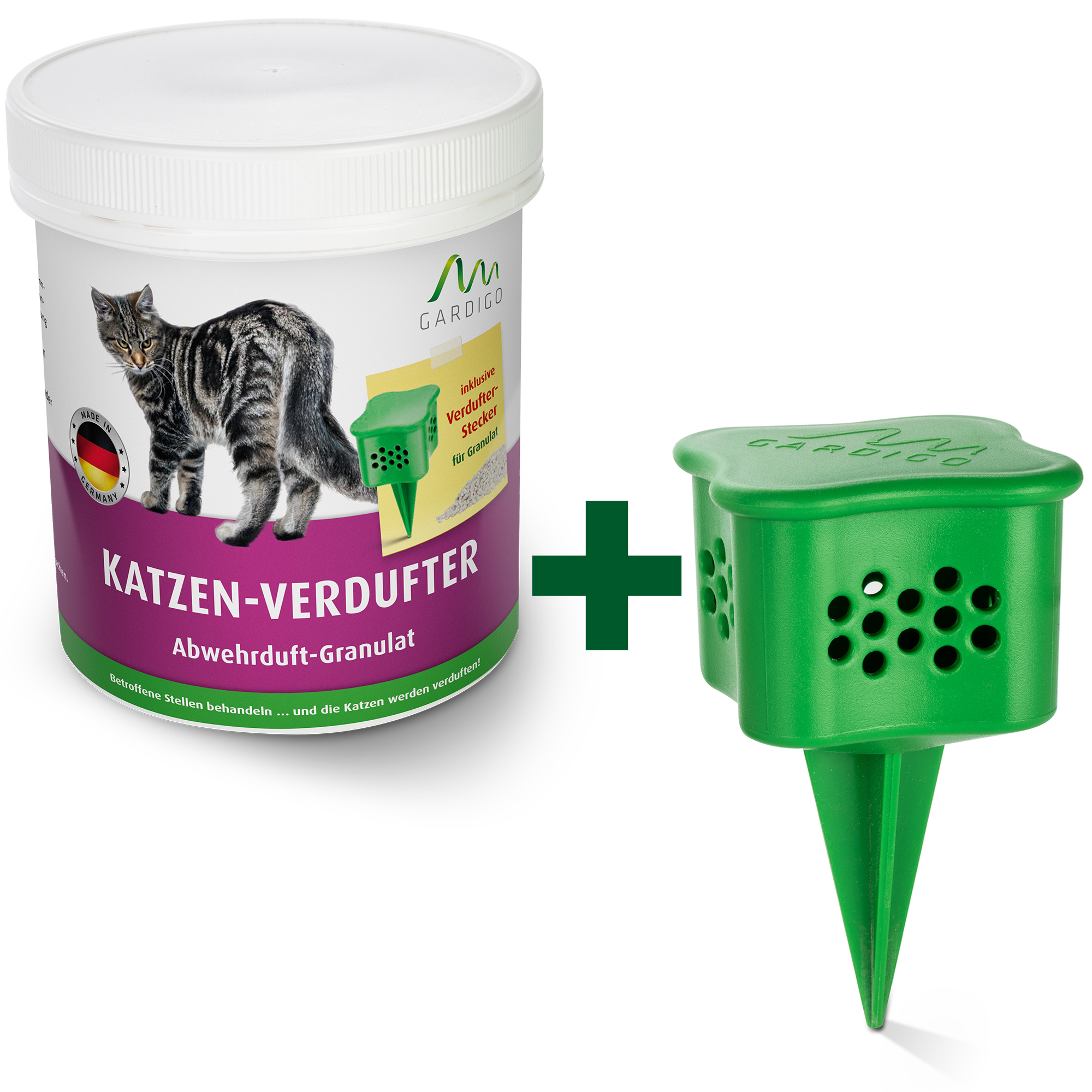Katzen-Verdufter-Granulat-mit-Stecker-25126-2 Katzenverdufter-Granulat inkl. Beet-Stecker von GARDIGO – Katzen vertreiben mit Geruch!