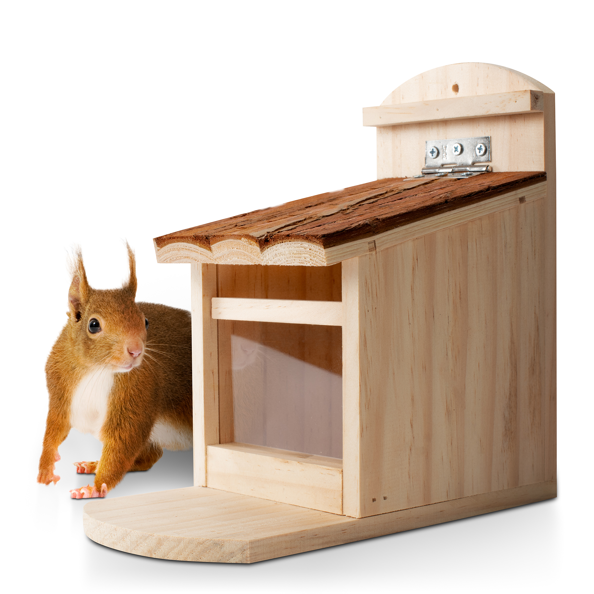Eichoernchen-Futterhaus-90591 Eichhörnchen-Haus – das Futterhaus aus naturbelassenem Holz von GARDIGO
