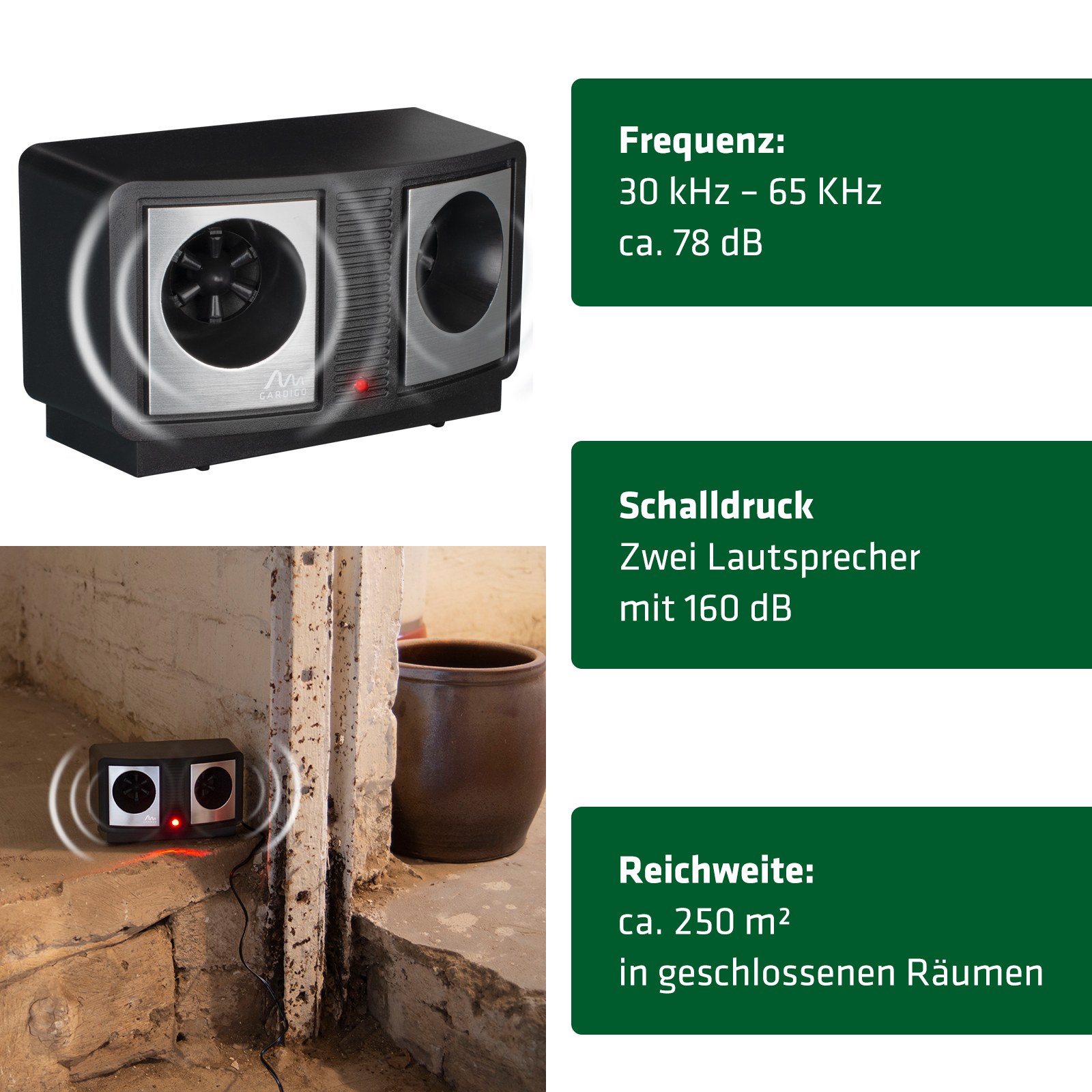 elektronischer-maeuseschreck-62317-ultraschall Der Mäuseschreck und Ameisenvertreiber mit Ultraschall – für Menschen nicht hörbar!