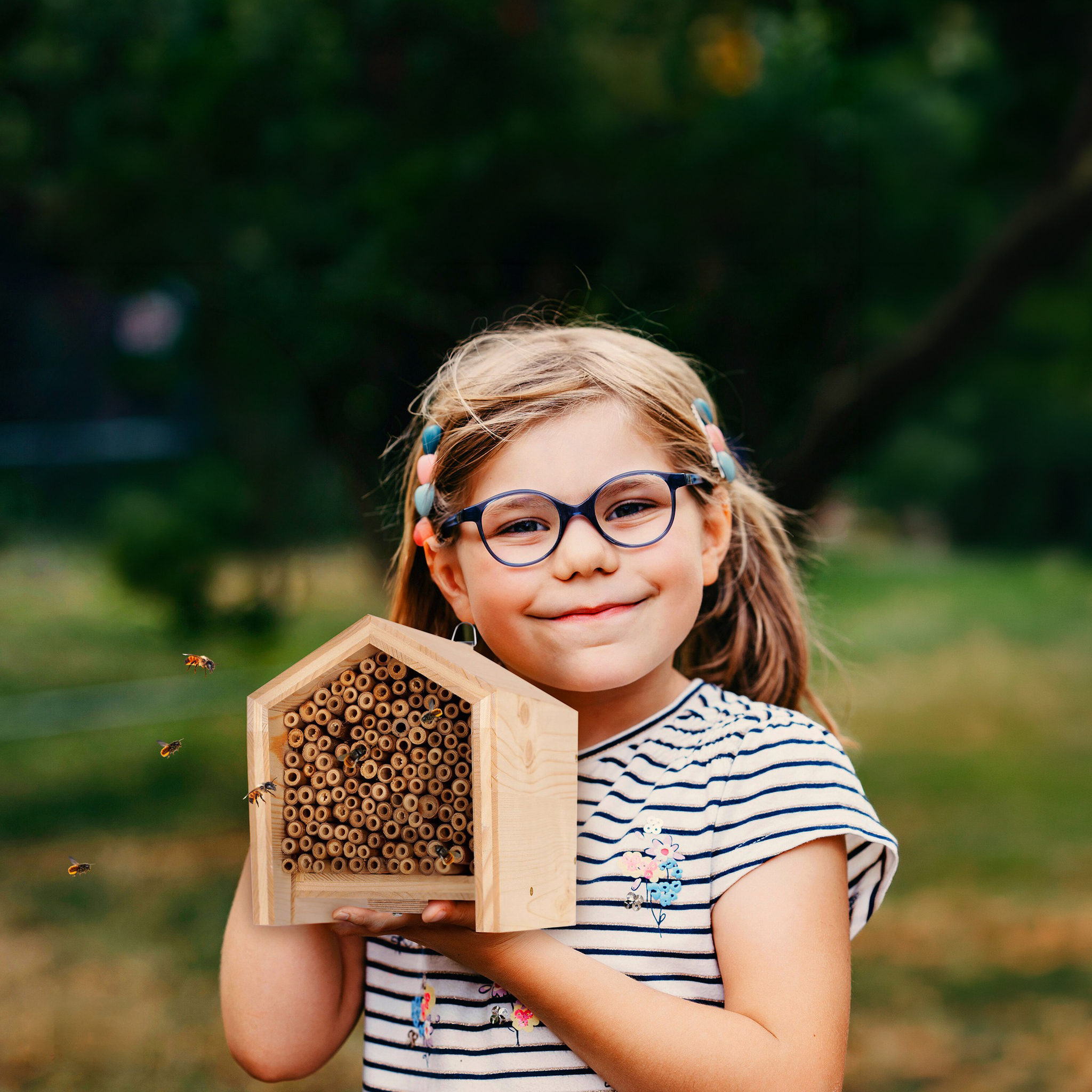 Bienenhaus für Wildbienen | Tier-Haus für Bienen | Hochwertige Nisthilfe
