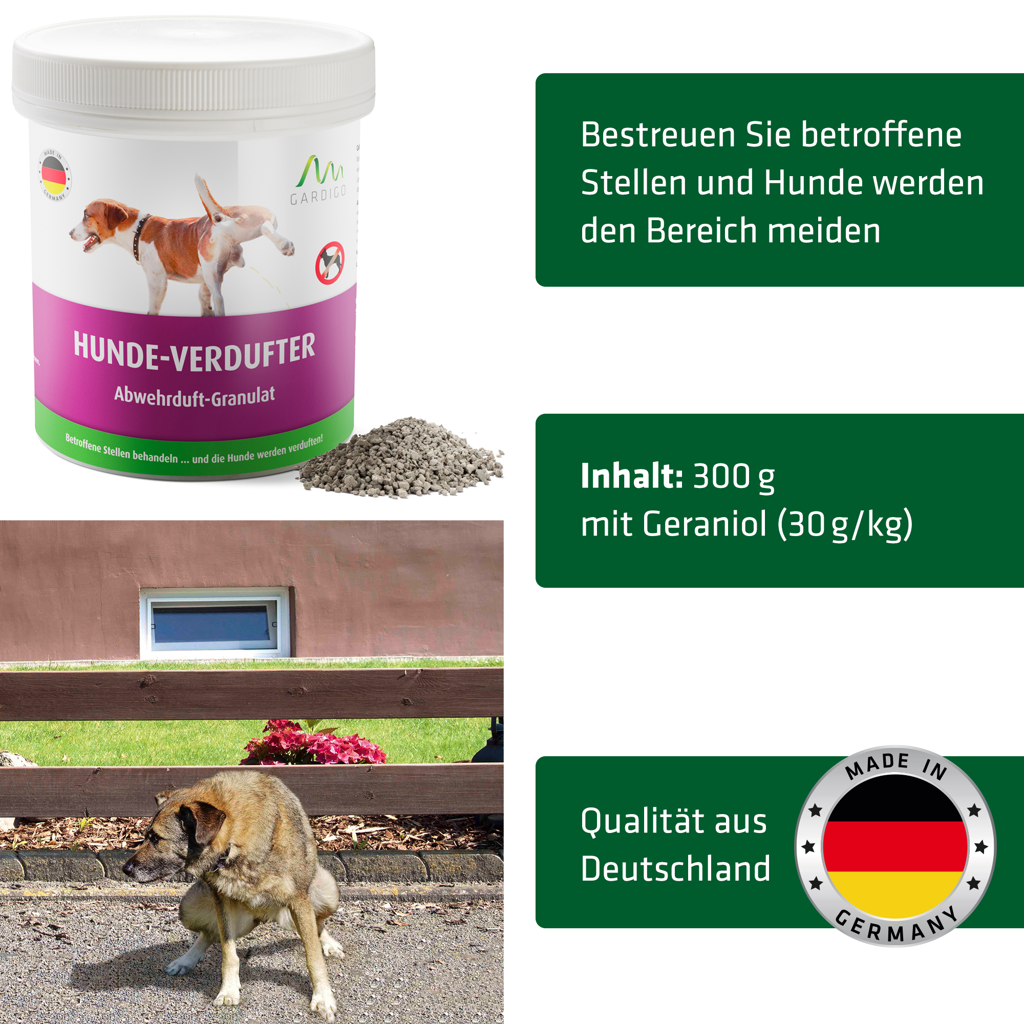 granulat-gegen-hunde-25103-Keyfacts Das Granulat gegen Hunde wurde in Deutschland entwickelt und hergestellt.