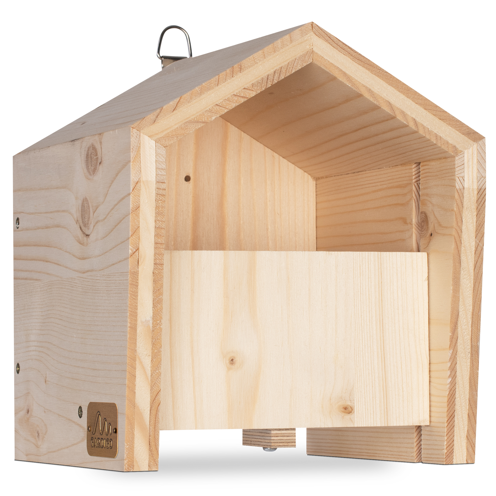 92252-tier-haus-halbhoehle-Naturholz-Rotkehlchen Tier-Haus Halbhöhle – das Tier-Haus mit der Frontblende für Nischenbrüter, wie Rotkehlchen, von GARDIGO