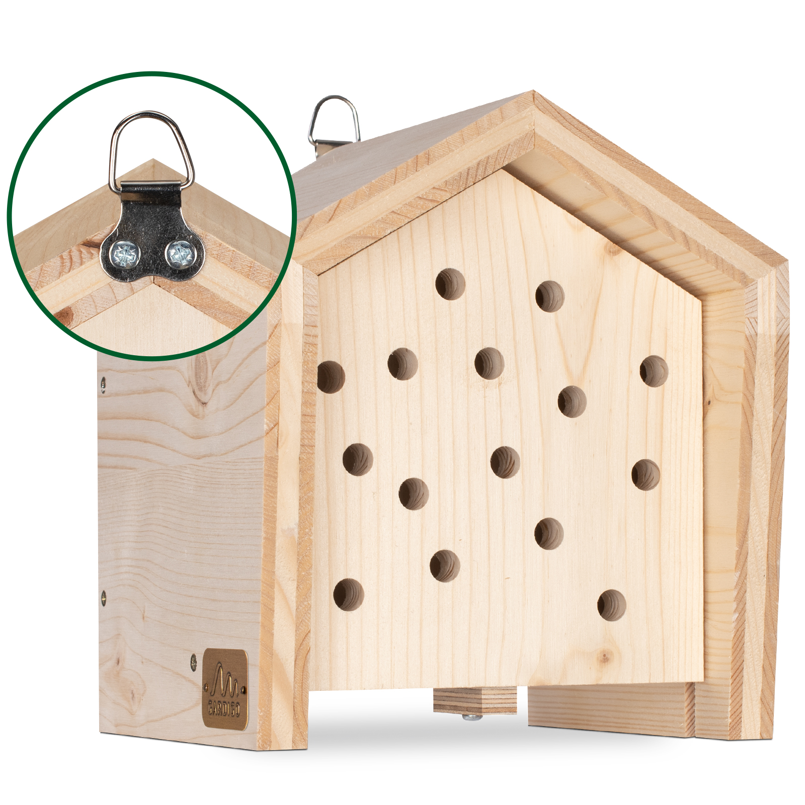 92301-tier-haus-marienkaefer-aufhaengung-haken Auf der Rückseite befindet sich eine Öse, um das Haus aufzuhängen.