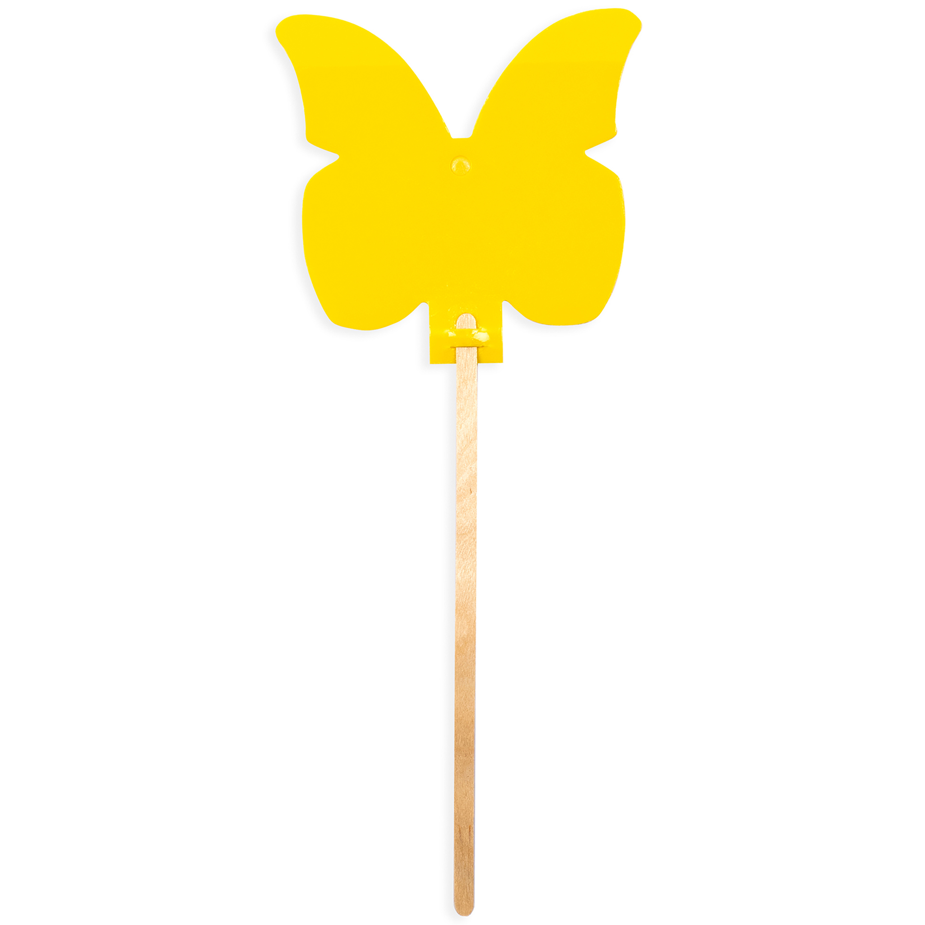 668005-Gelbsticker-5er-Set-gegen-insekten-insektenschutz Die Klebefallen lassen sich mit dem Holzstiehl direkt an der befallenen Zimmerpflanze platzieren.