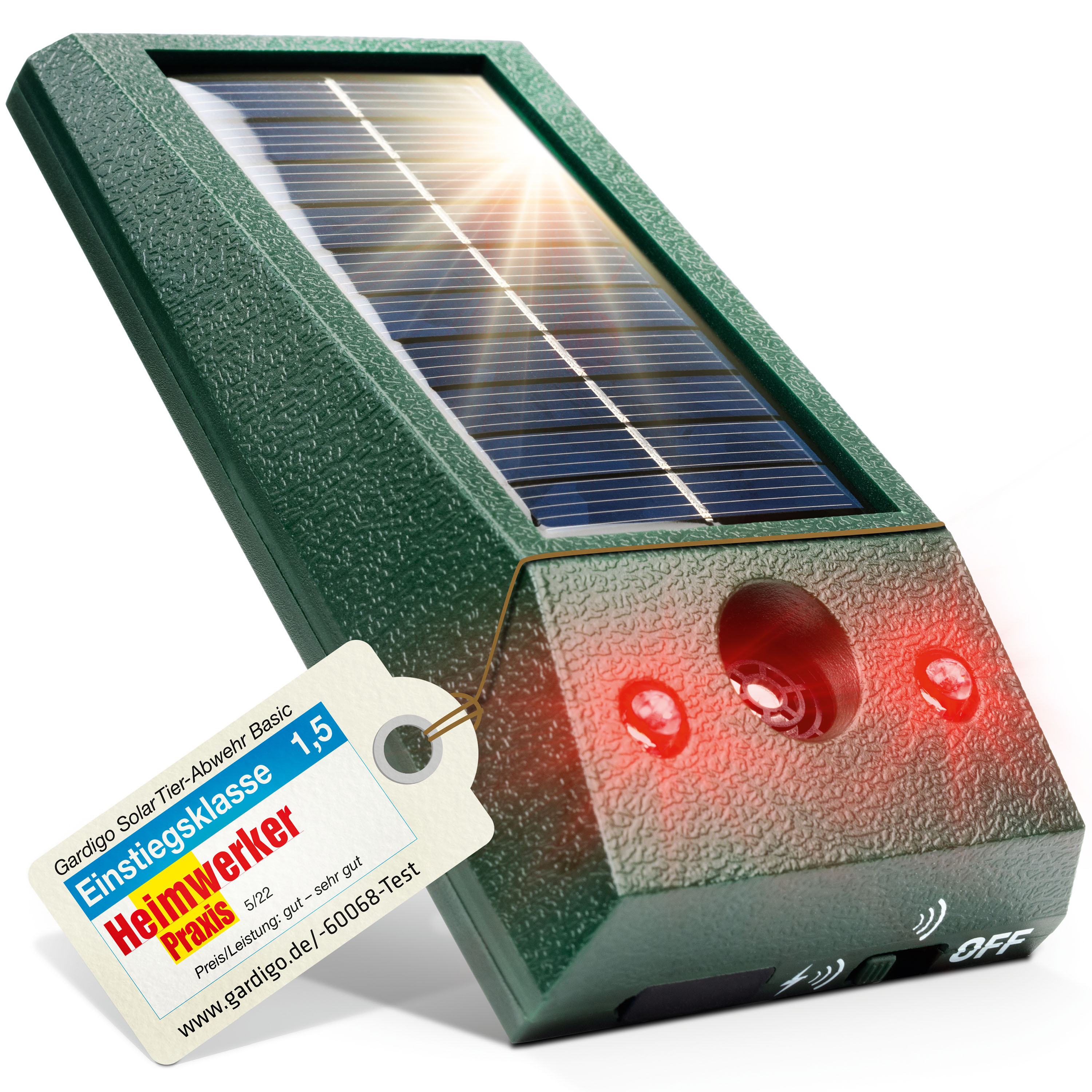 2x Ultraschall Tiervertreiber im Sparpaket - mit Blitzlicht und Solar