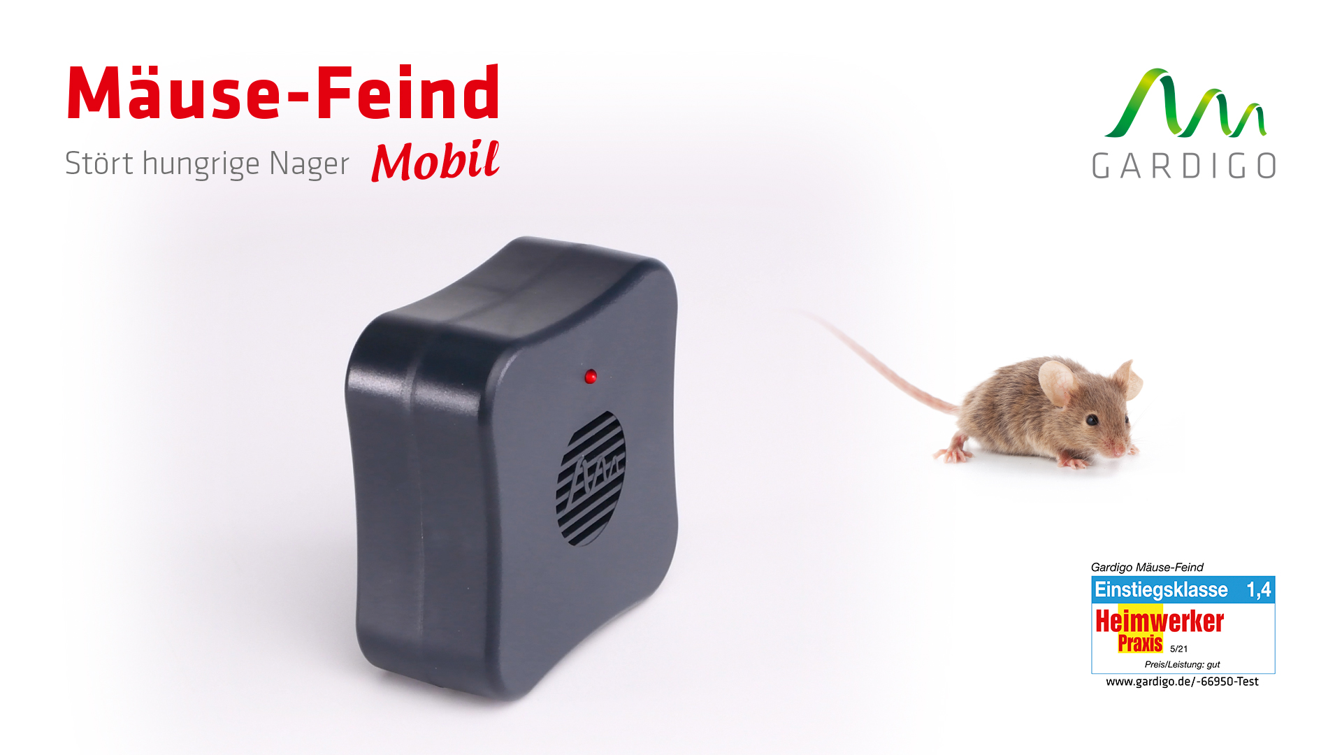 Gardigo Ultraschall-Tierabwehr Mäuse-Feind Mobil