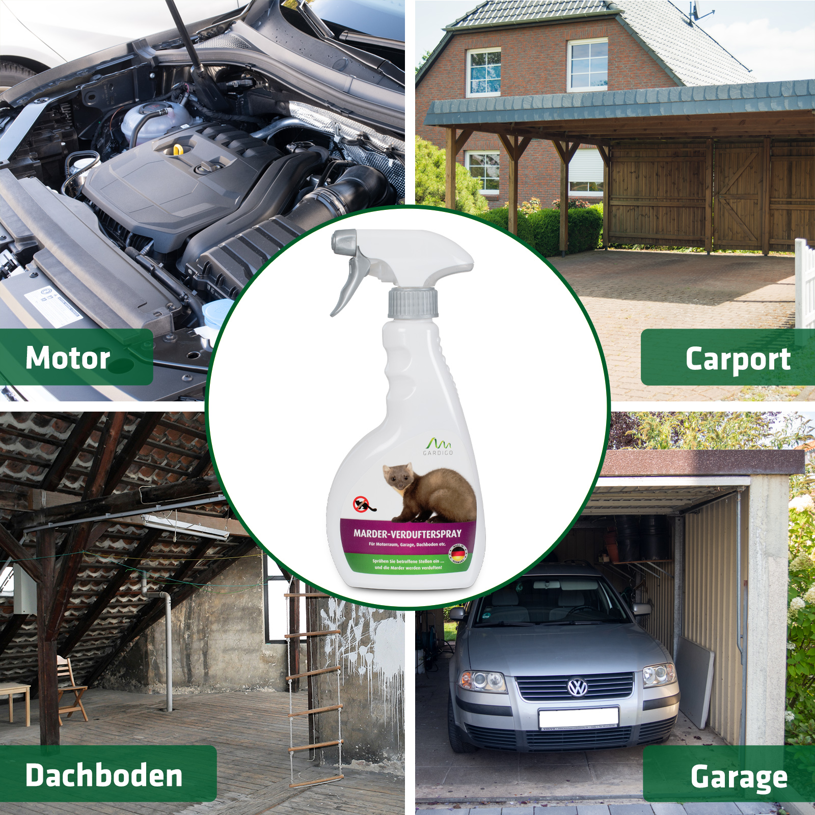 Veddelholzer Marderspray für Auto, Dachboden & Garage, 400 ml, Sofortiger  & Langfristiger Schutz für Marder und Objekte durch effektive Marderabwehr