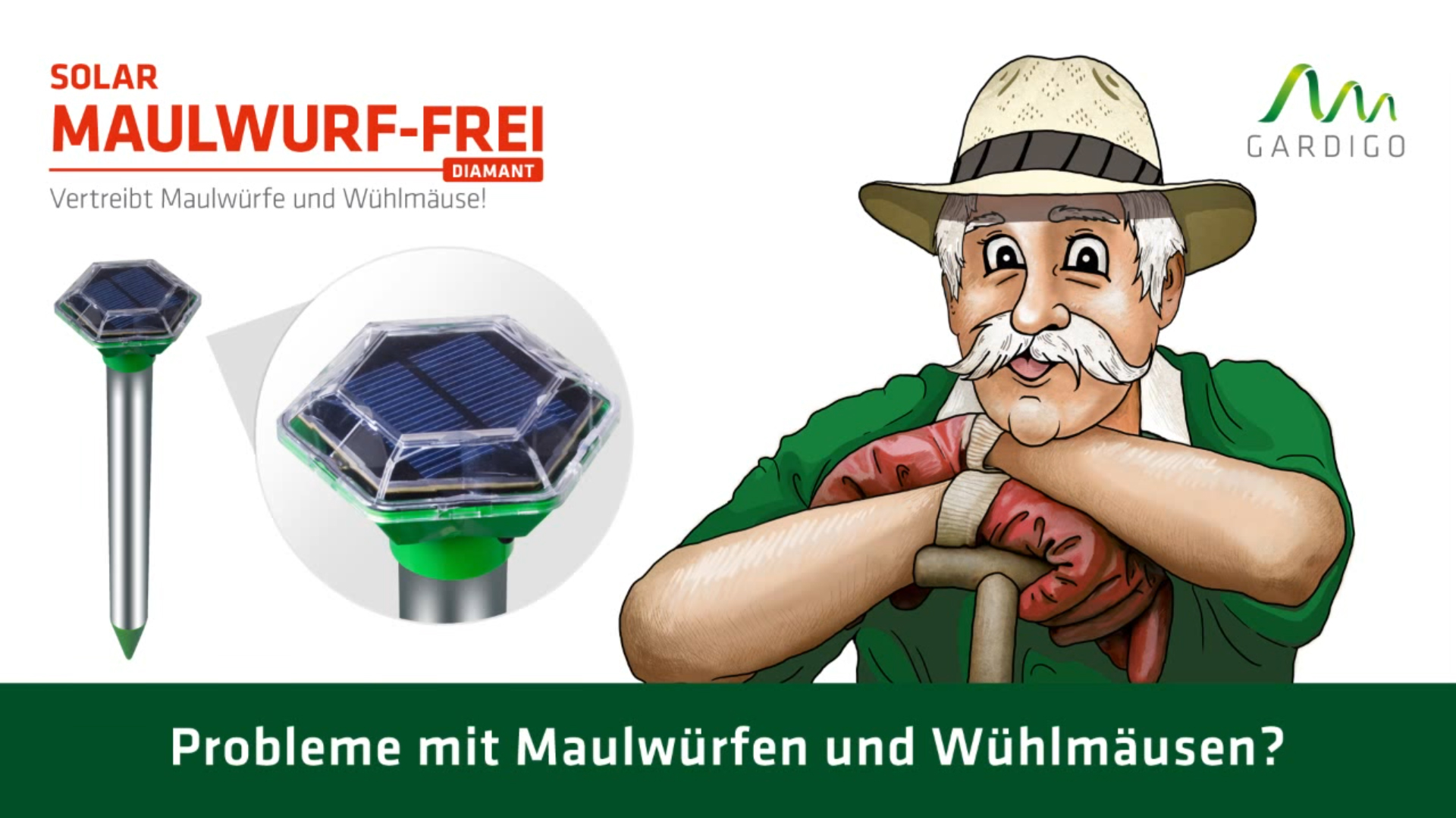 Maulwurf-Ameisen-Frei Solar Diamant, elektronischer Wühltiervertreiber