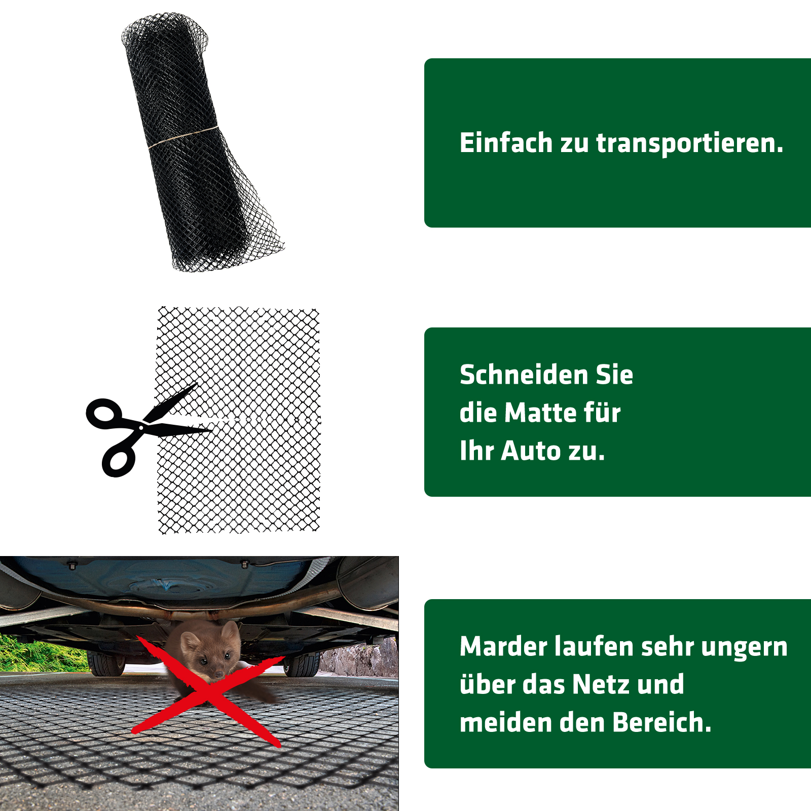Mardermatte Marderschutzgitter HaGa® Marderabwehr für Auto 2m