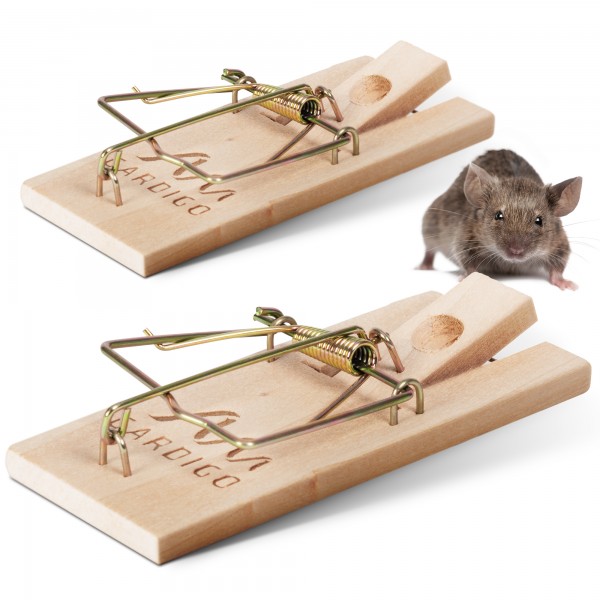 Holz-Mausefalle 2er-Set – die klassische Mausfalle optimal für Streichköder von Gardigo
